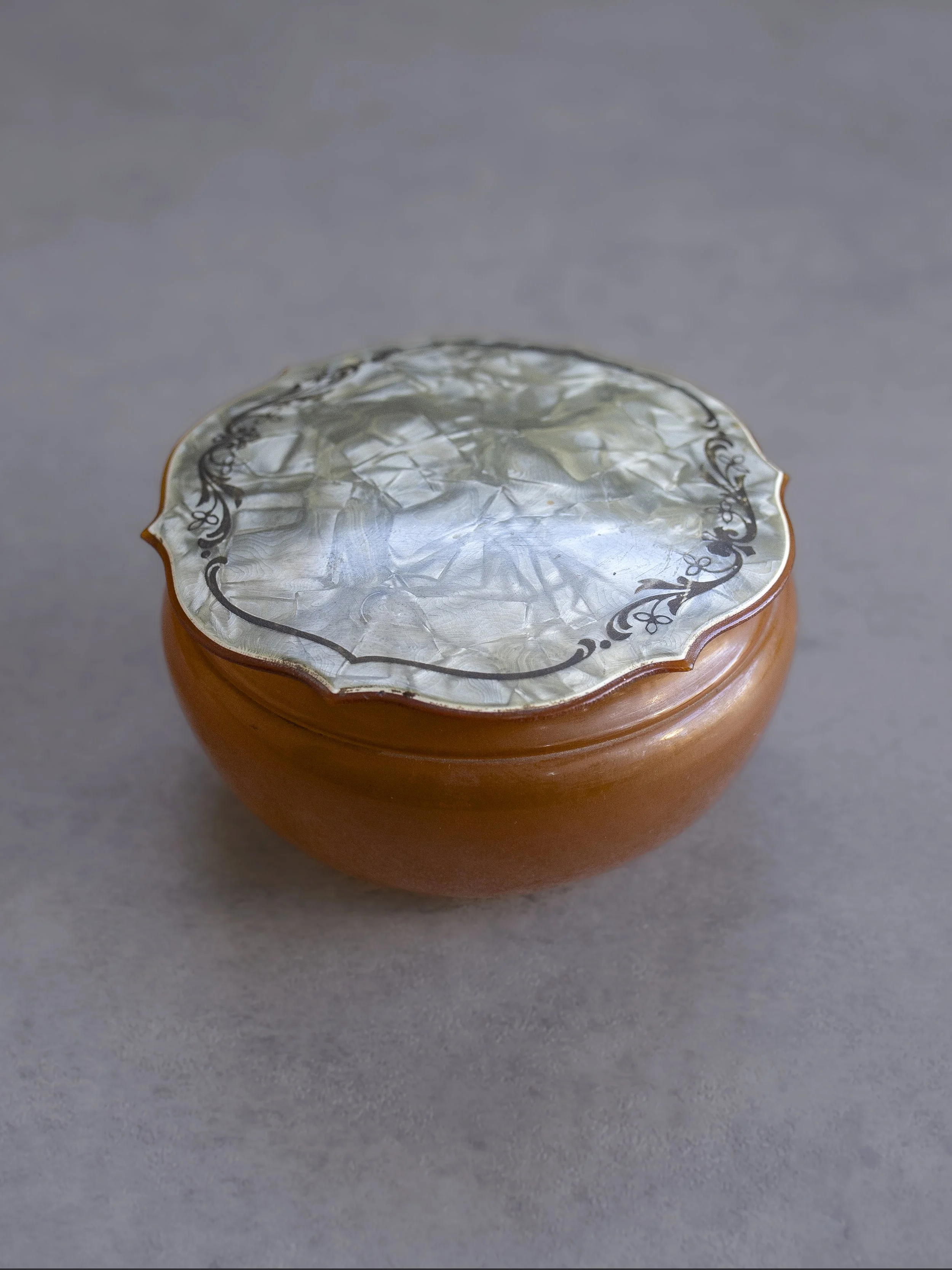 Celluloid Vanity Trinket Jar - Originally Hair Receiver - 1920s