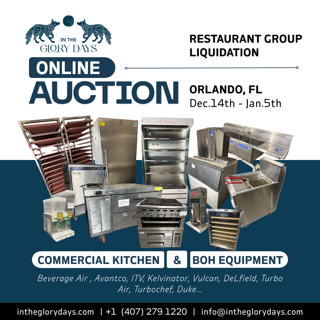 Major Restaurant Group Warehouse Liquidation – Full Mix of Commercial Kitchen & BOH Equipment