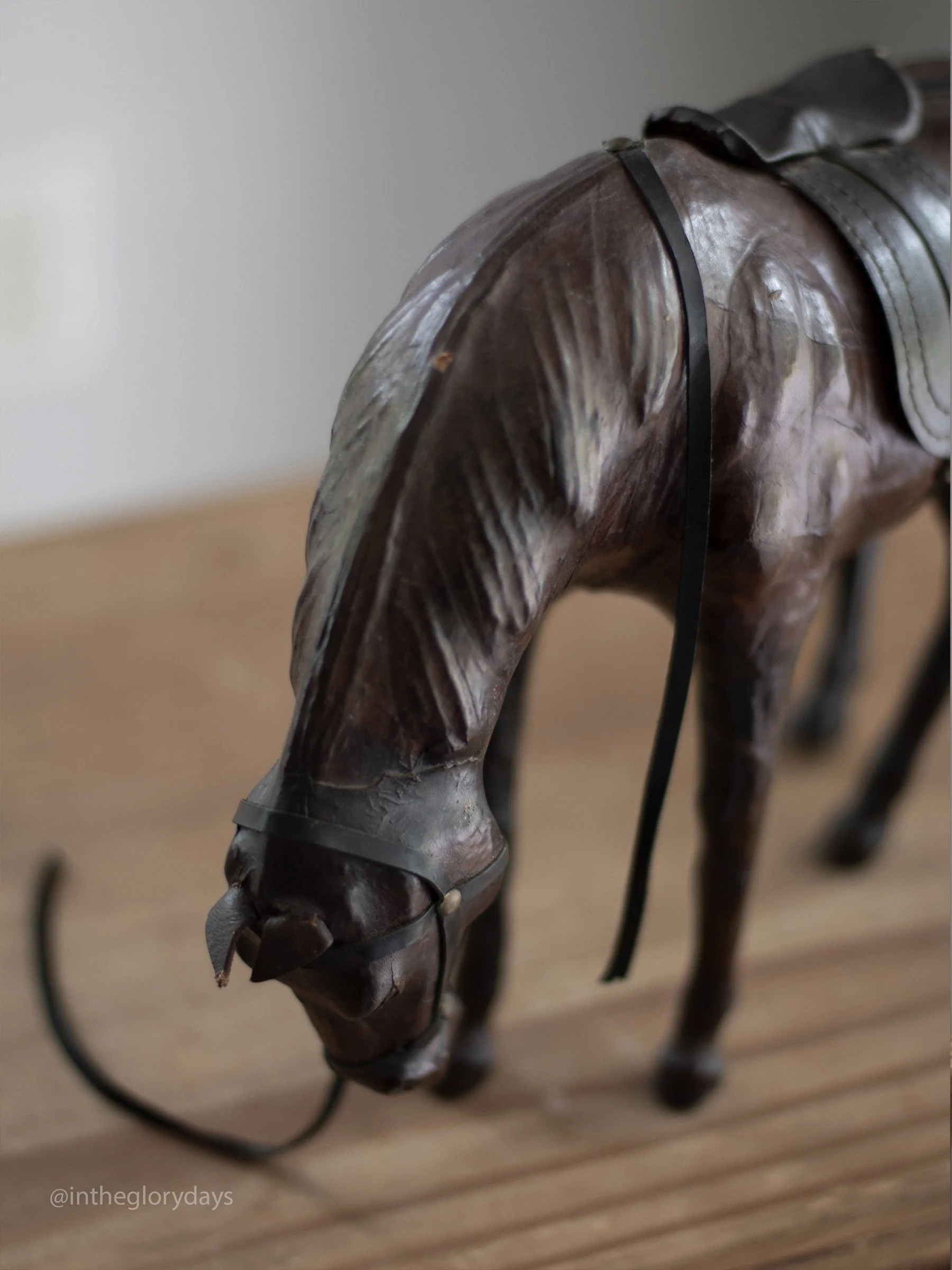 Leather Wrapped Equestrian Horse Figurine 11.jpg