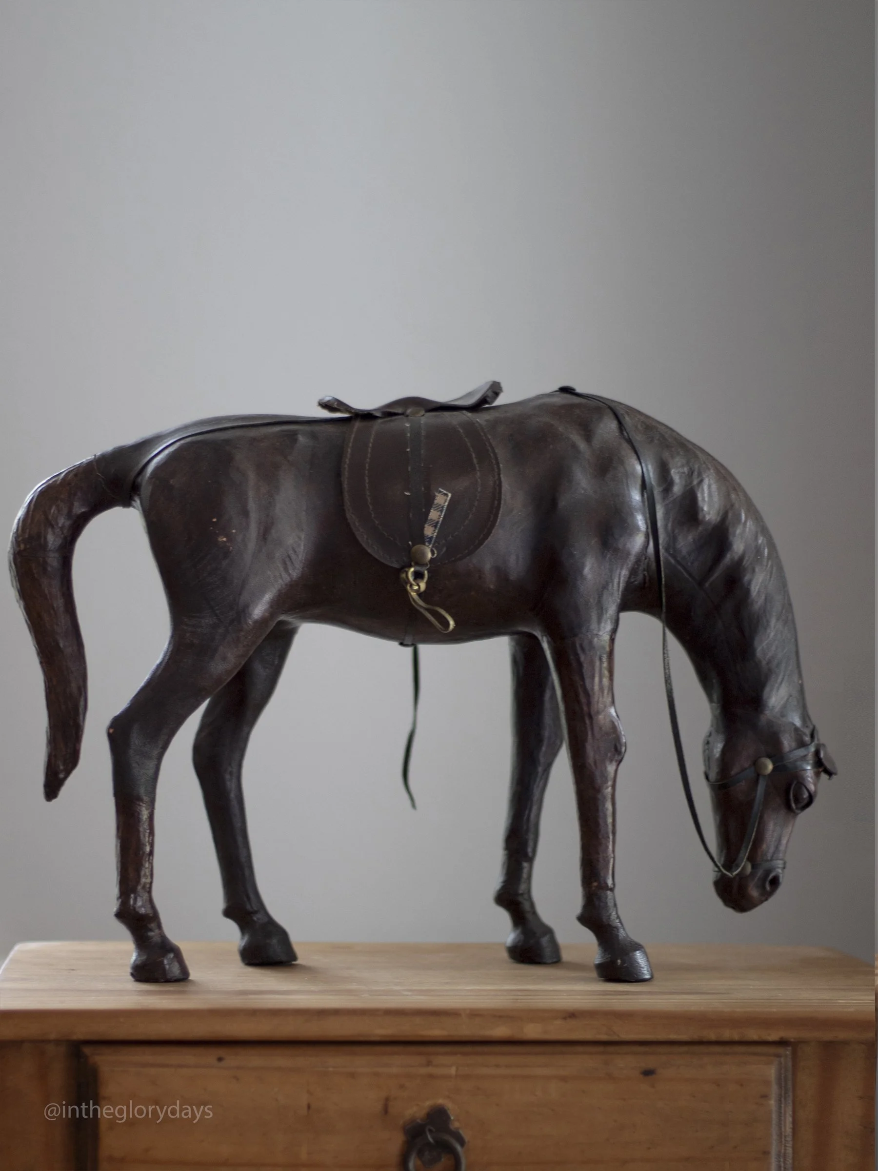 Leather Wrapped Equestrian Horse Figurine 5.jpg
