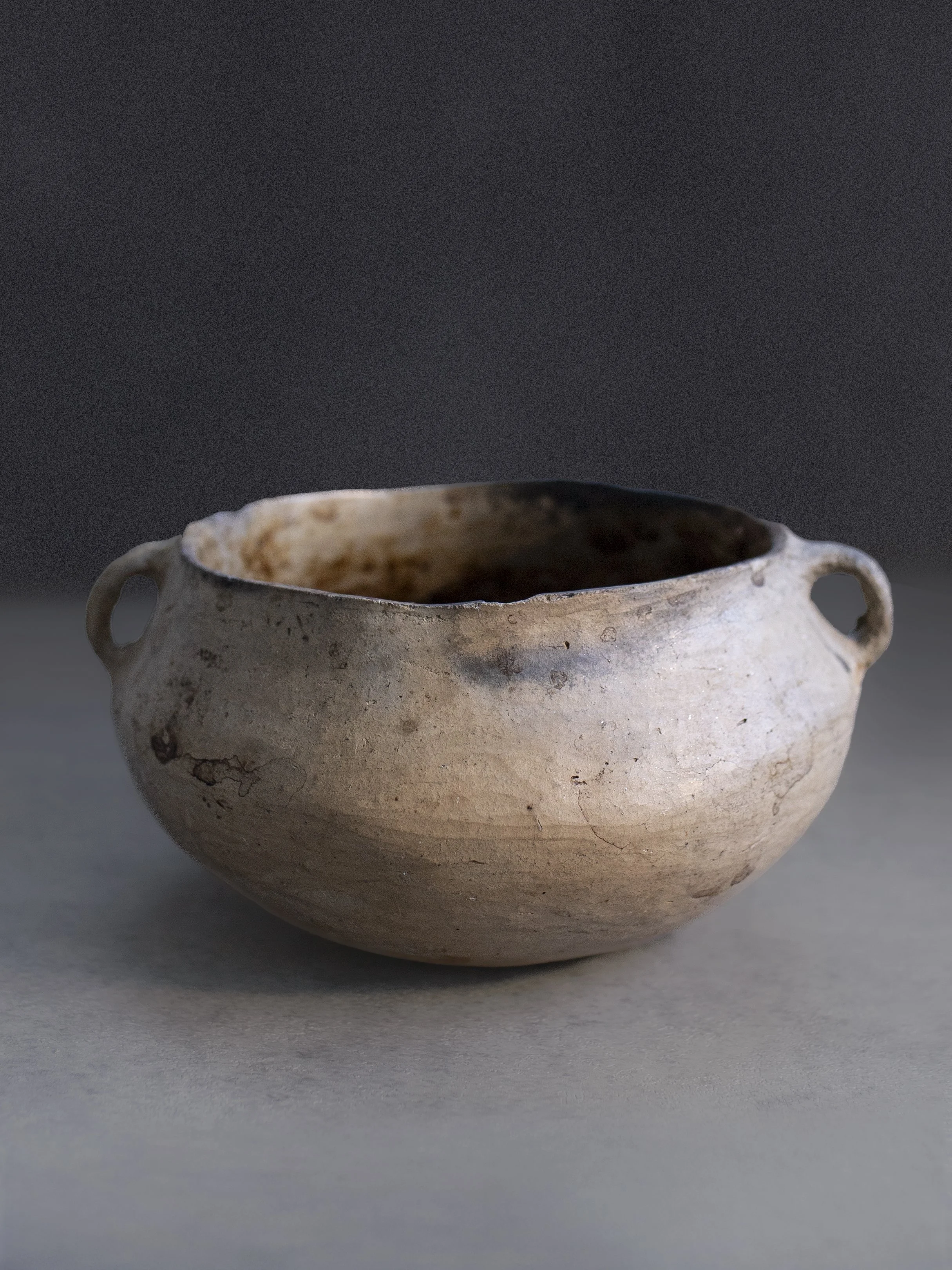 Primitive Revival Smoke-Fired Studio Pottery Vessel