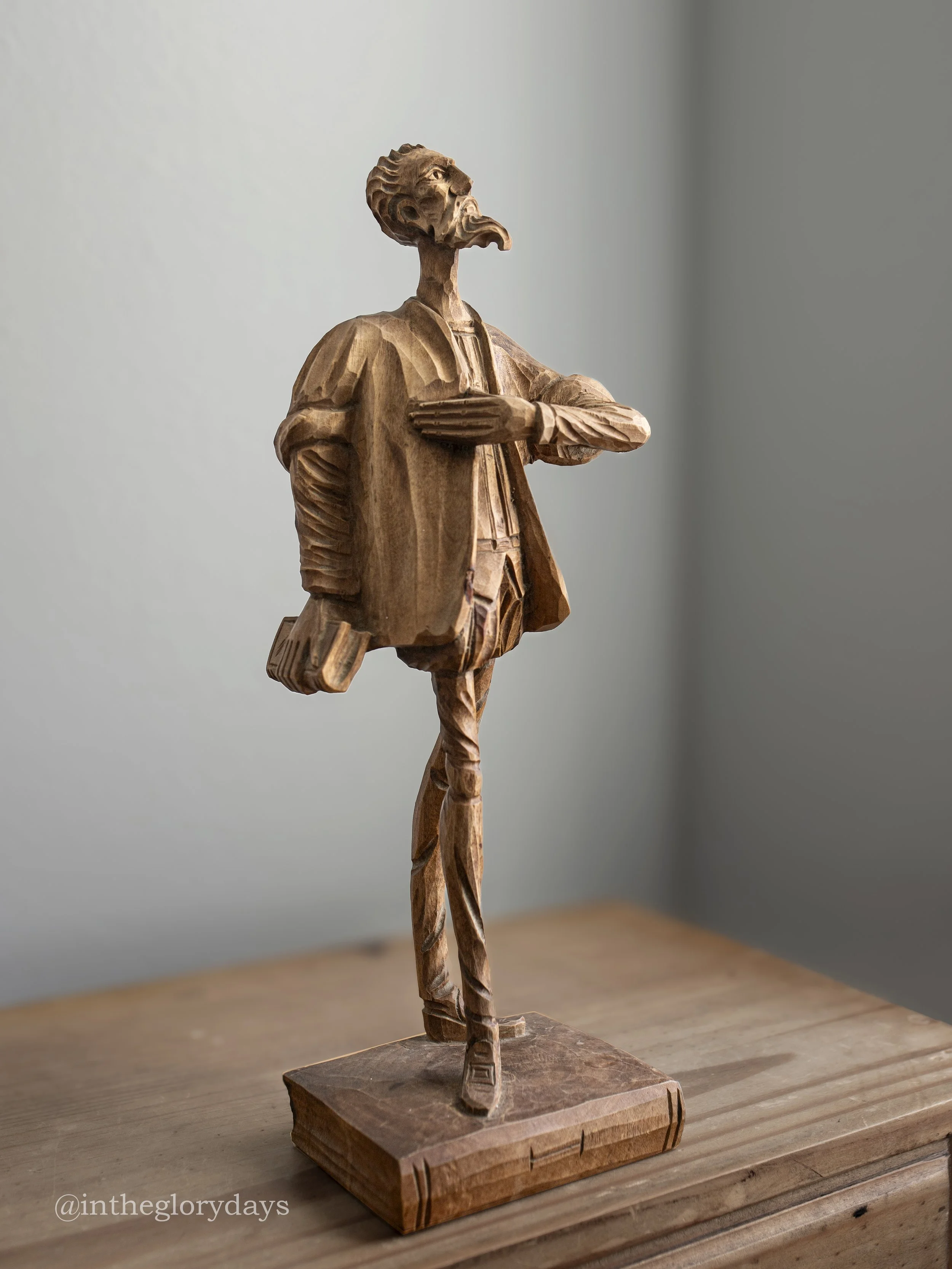 Don Quixote Wooden Sculpture