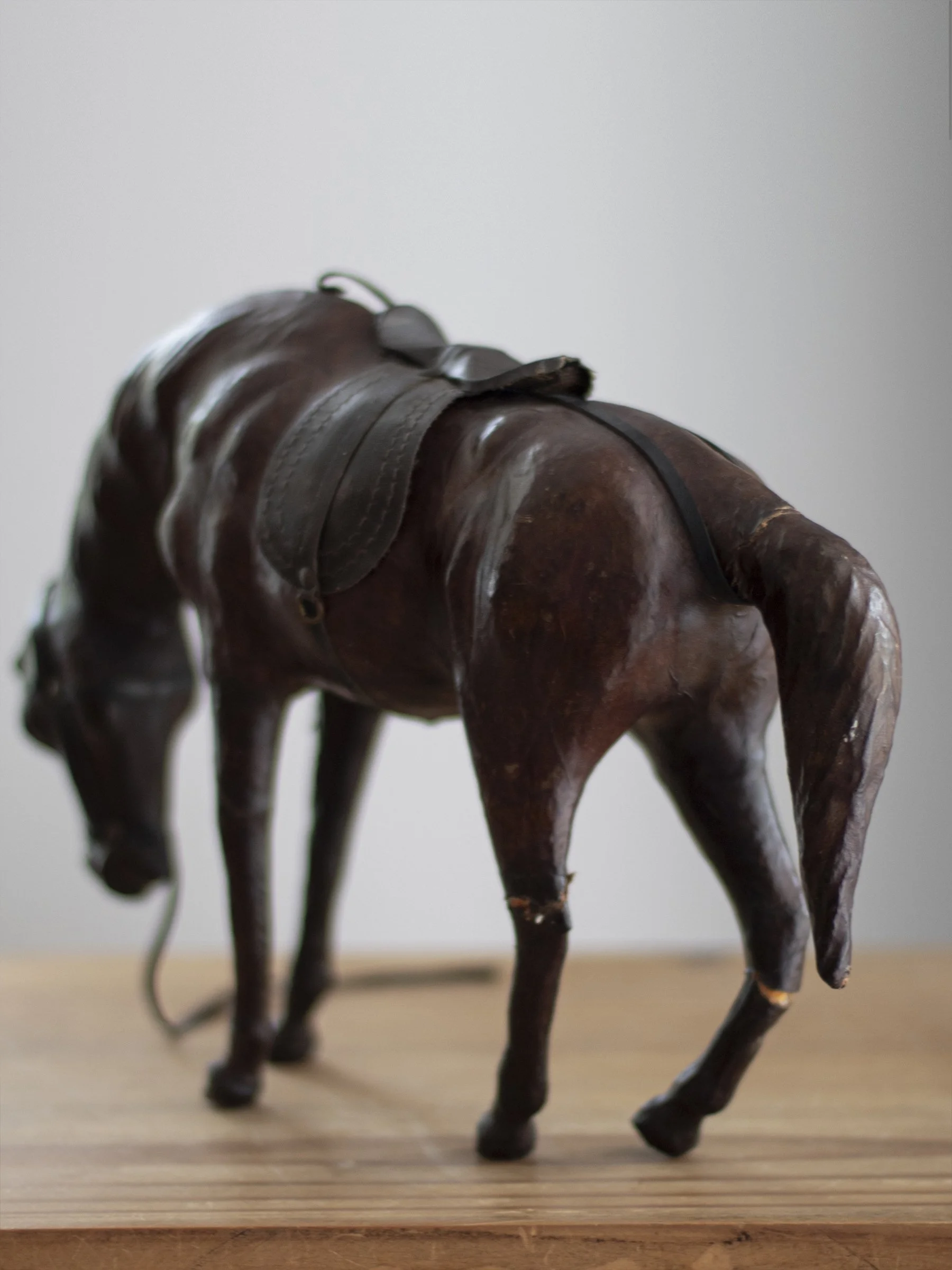 Leather Wrapped Equestrian Horse Figurine 10.jpg