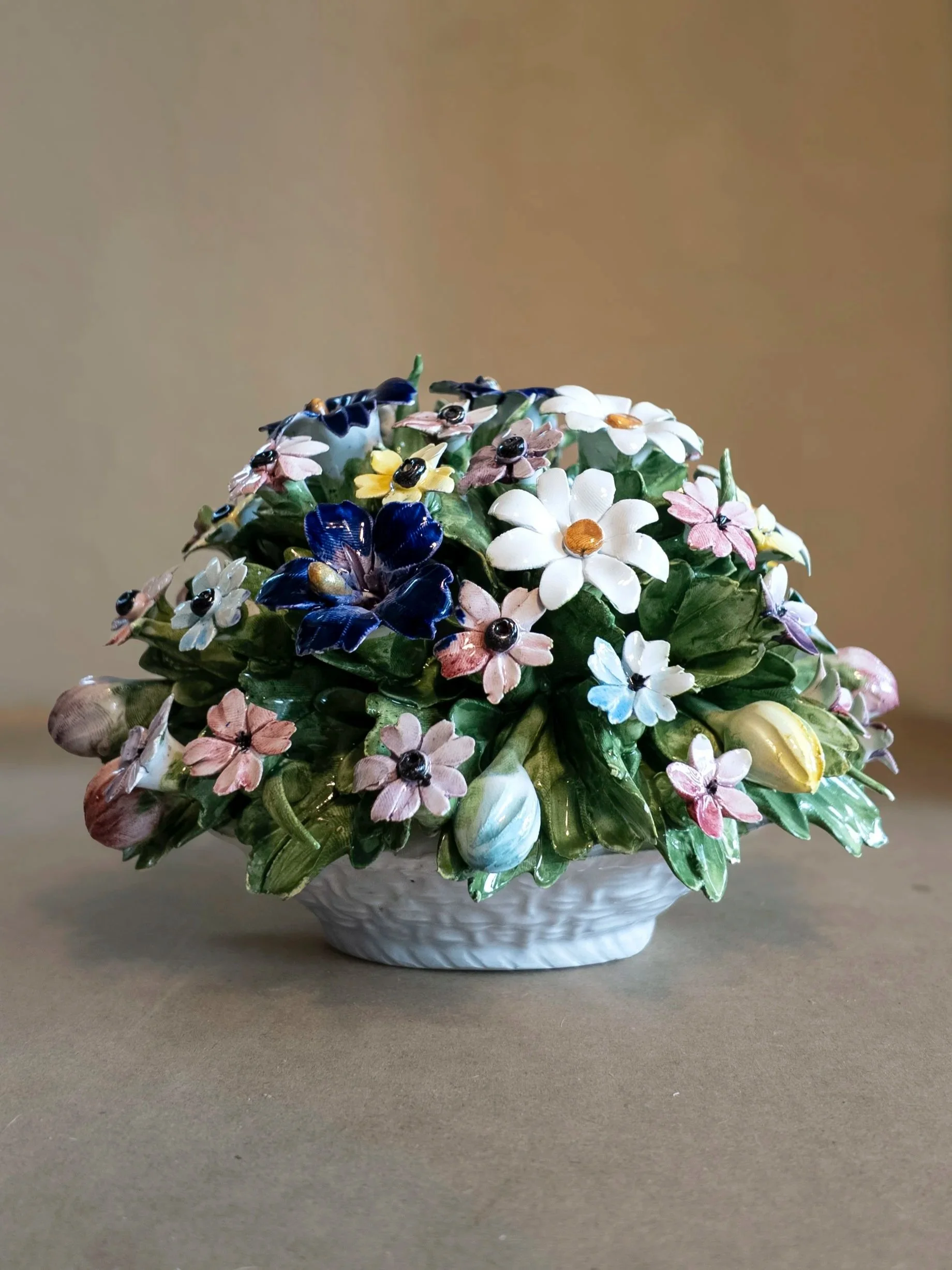Nuova Capodimonte Hand-Painted Porcelain Flower Bouquet