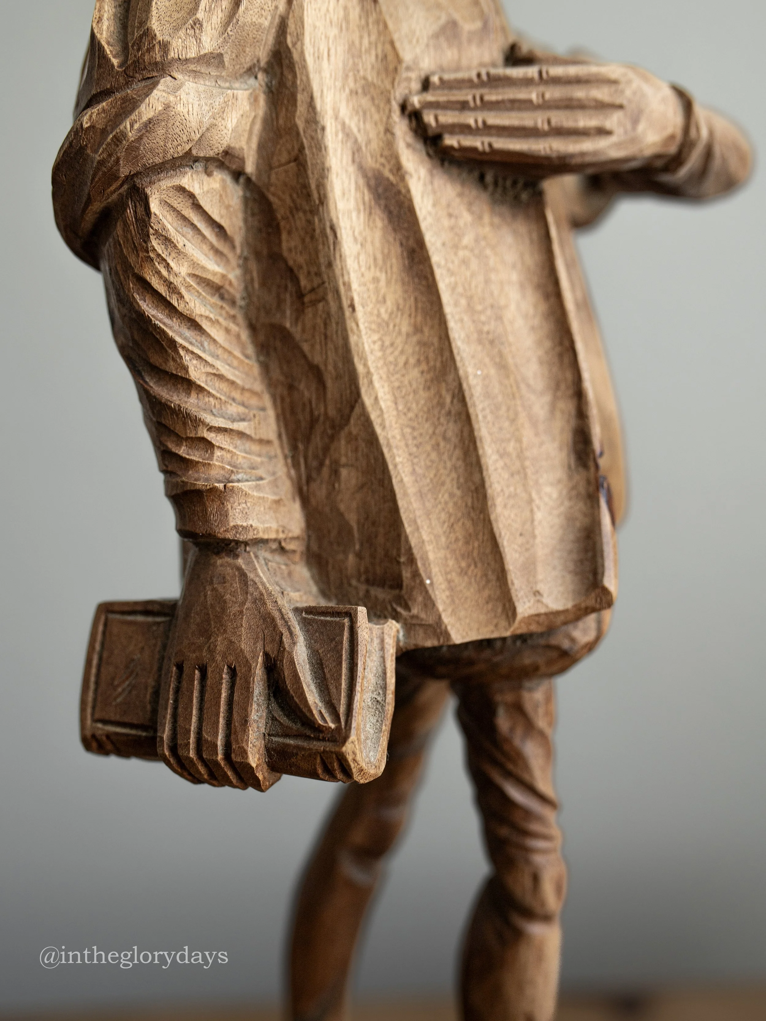 Spanish Folk Art Don Quixote Wooden Sculpture