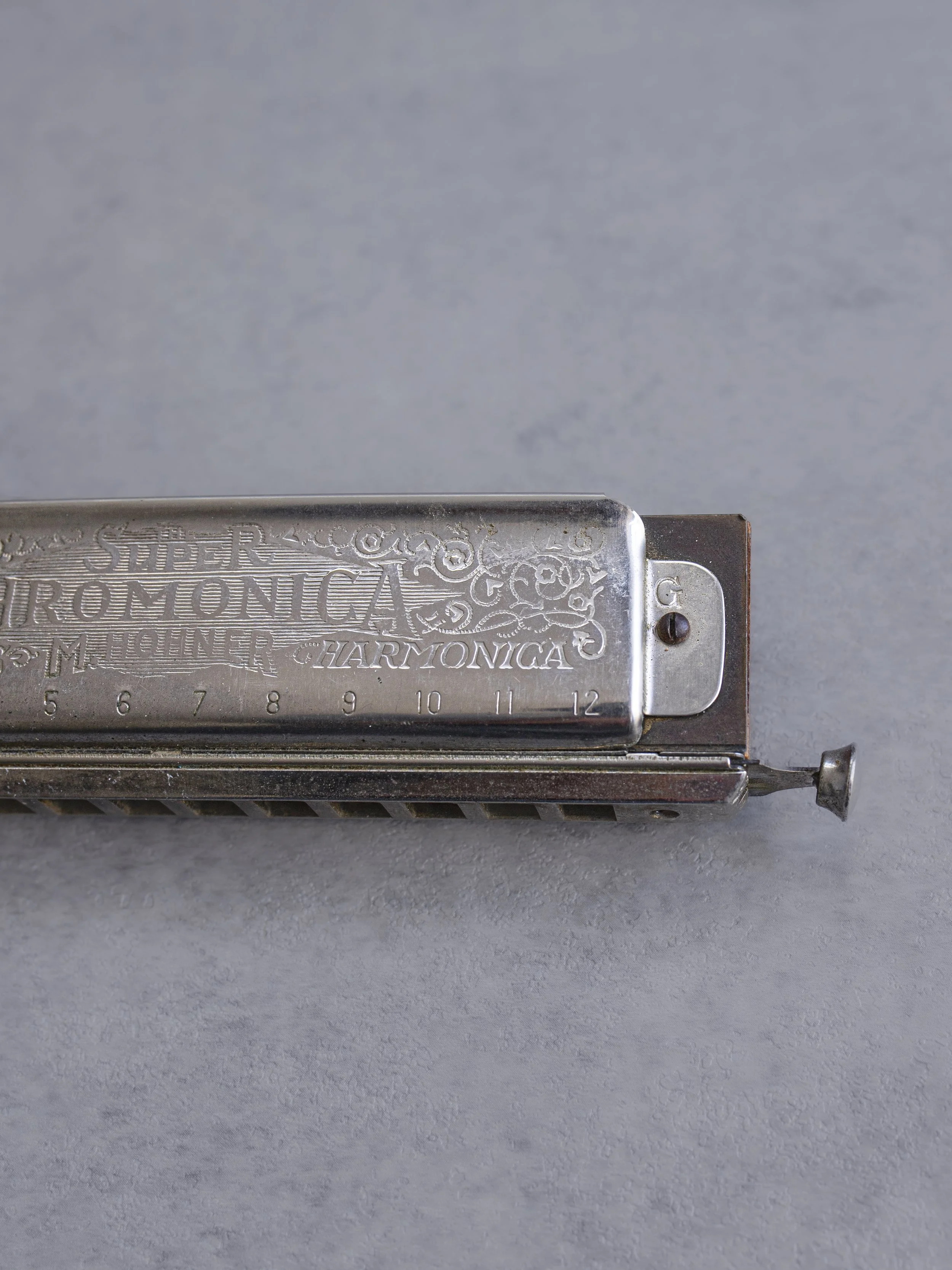 1930s Hohner Super Chromonica Harmonica Key of G Close Up