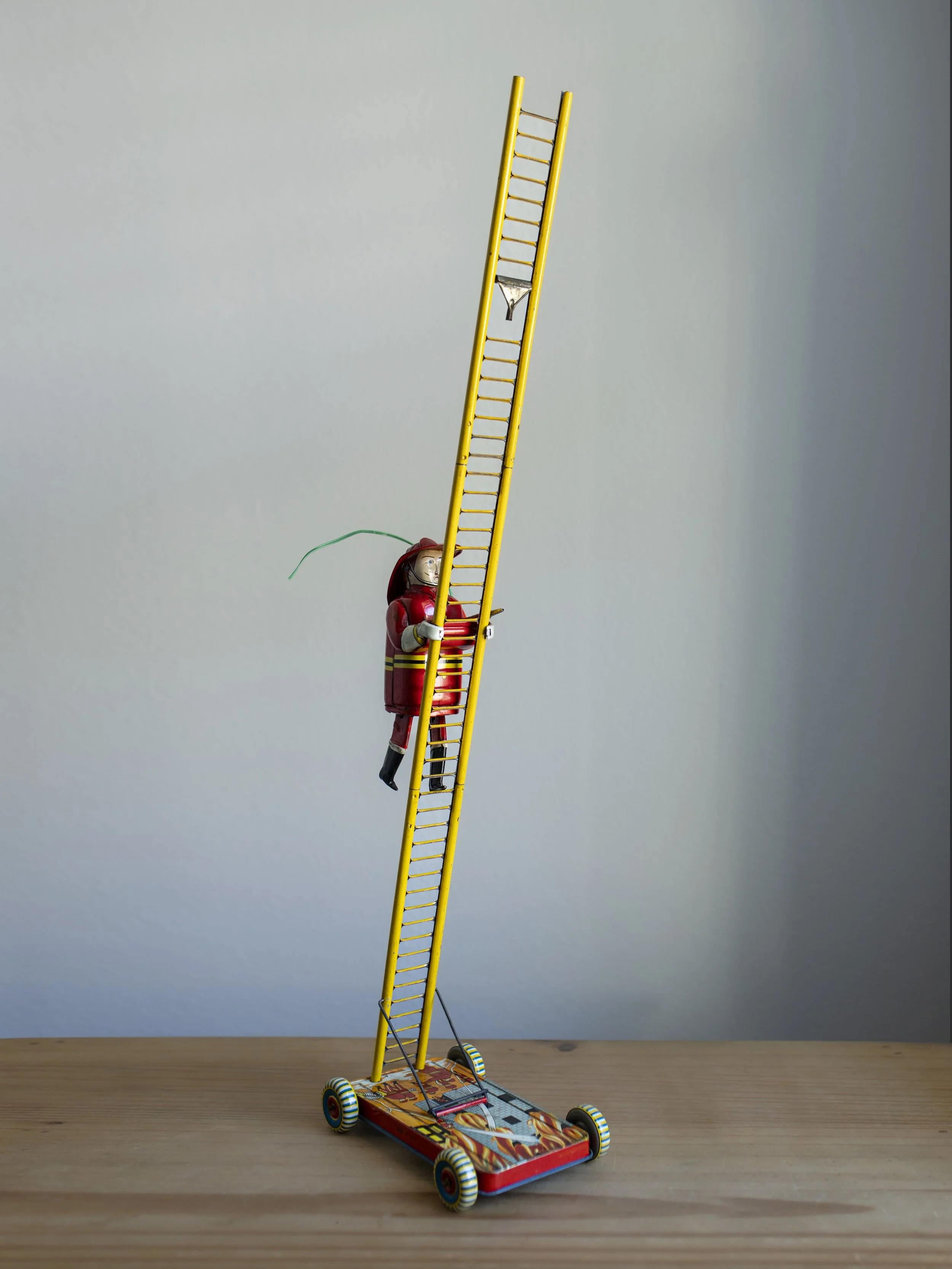 1950s Tin Walking, Climbing Fireman Sonsco Japan