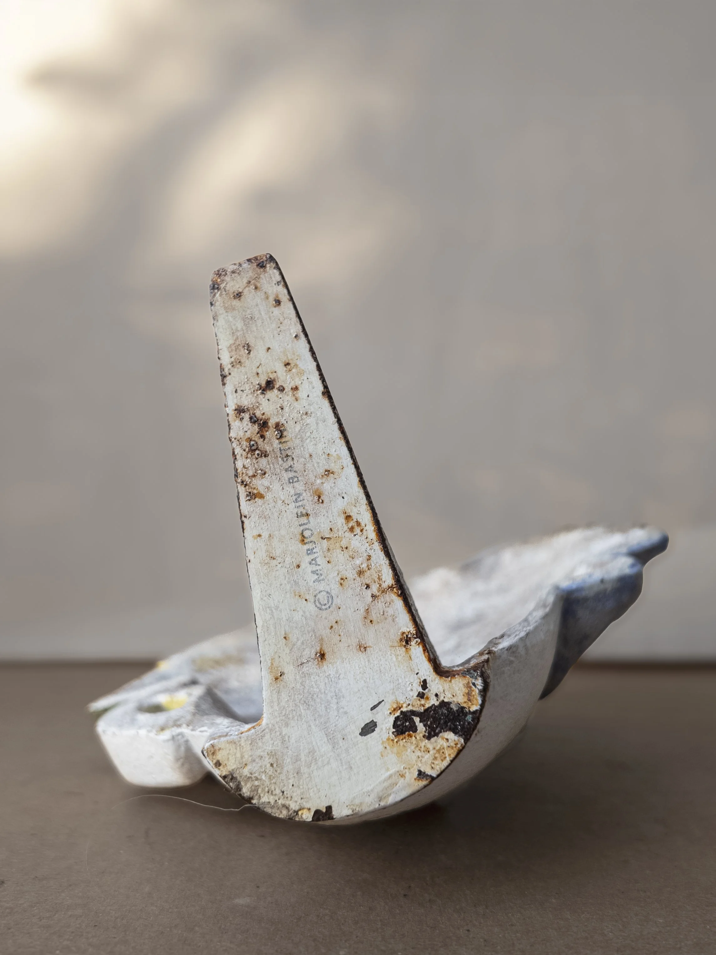 Signed 1970s Marjolein Bastin Floral Cast Iron Door Stop