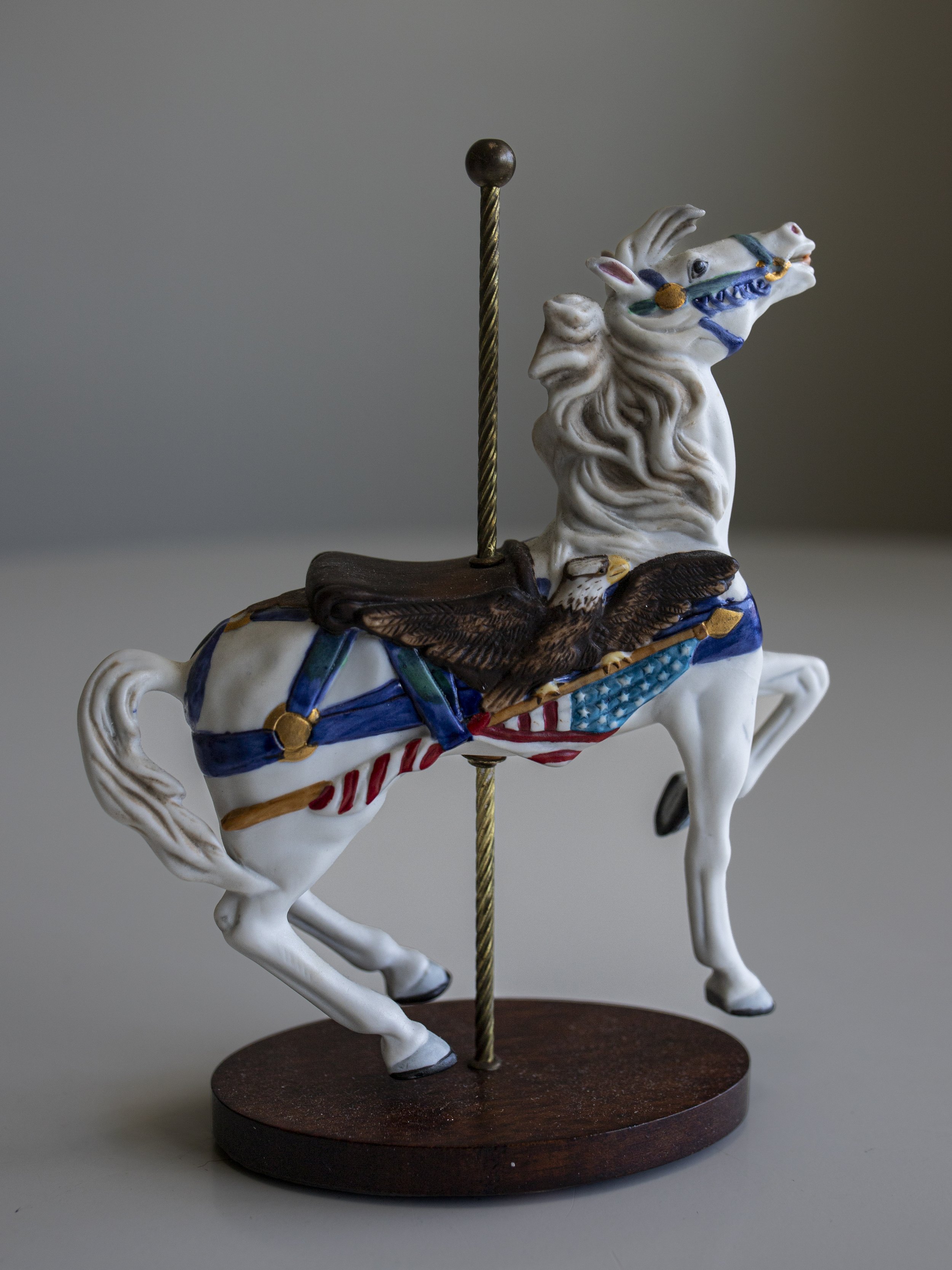 Franklin Mint Treasury of the Carousel Art 1988 Patriot Horse