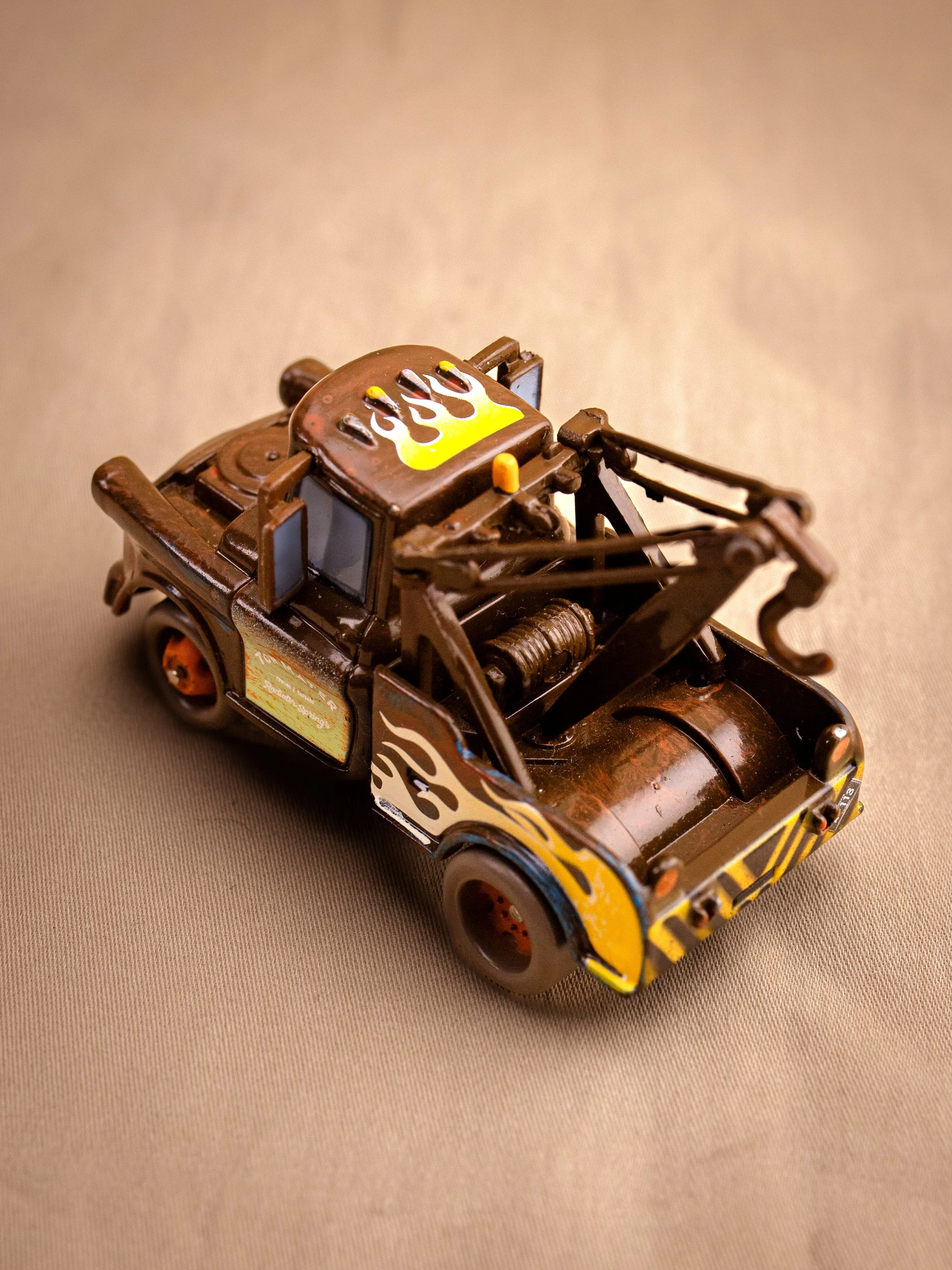 Tow Mater RARE Variant Up In The Flames Bird View
