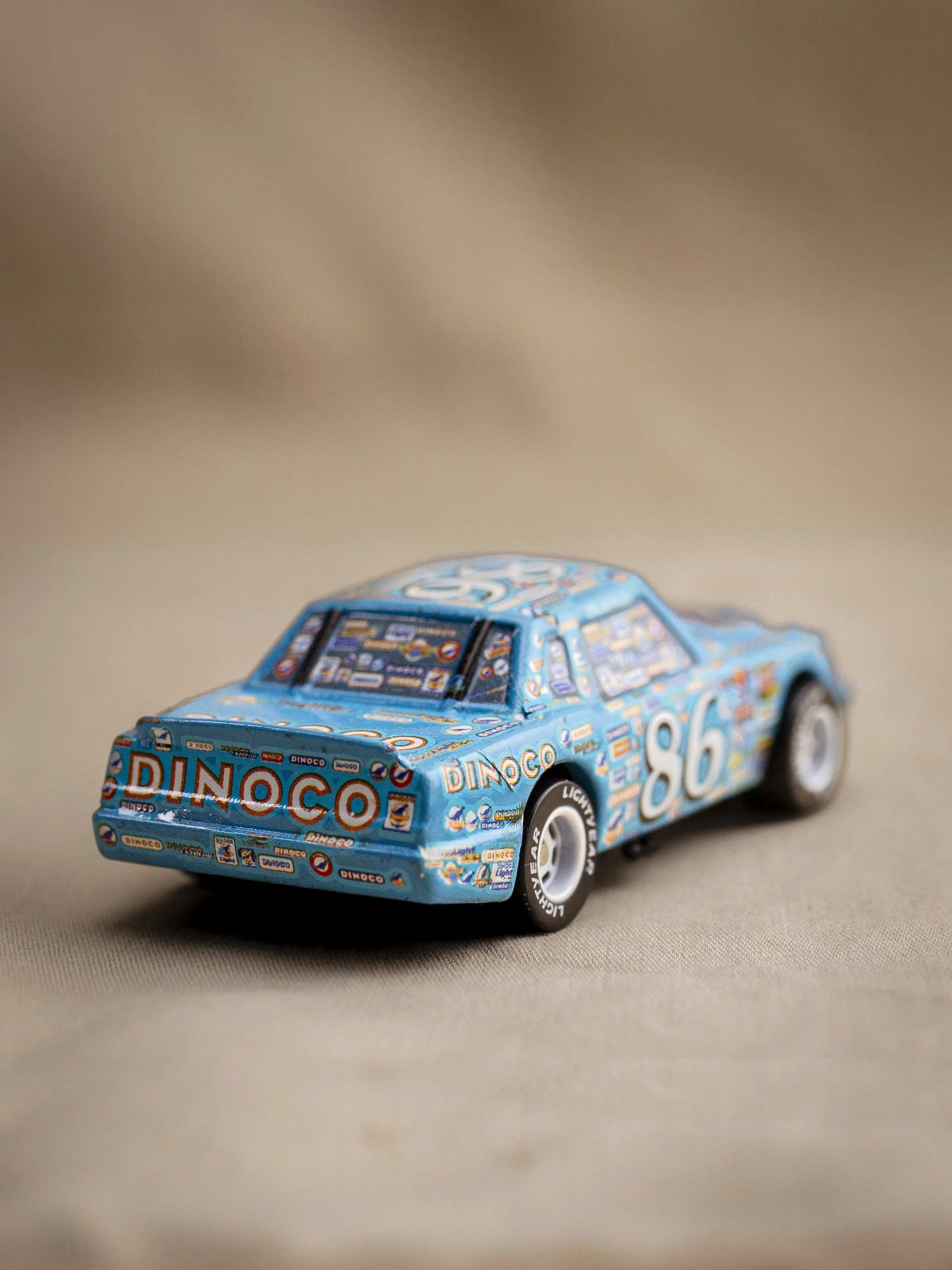 Piston Cup Dinoco Chick Hicks Ultra Rare Variant Full Sponsor Stickers  back view