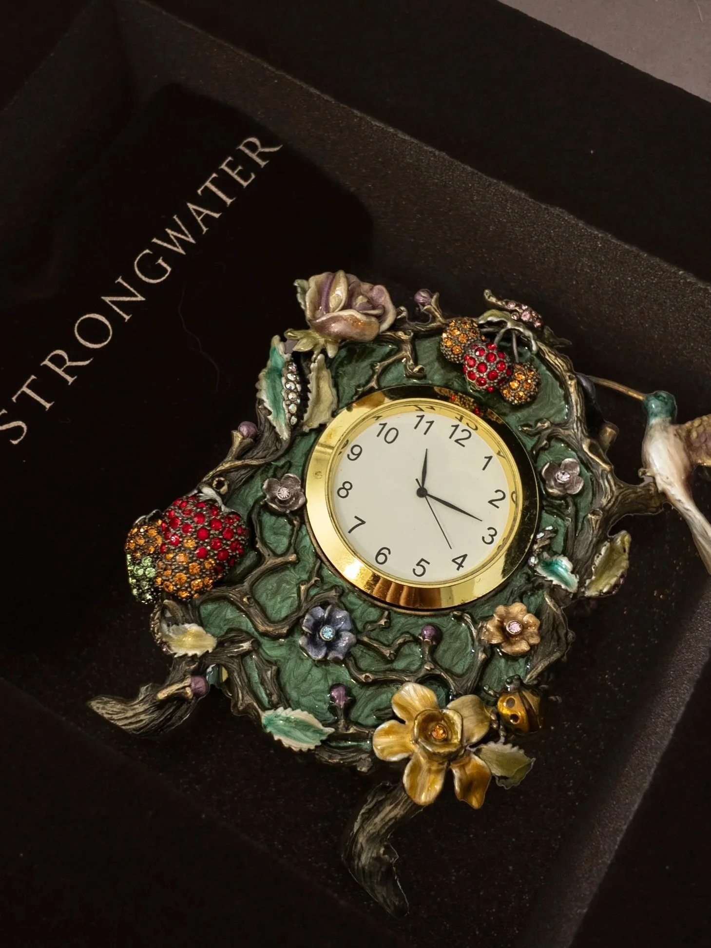 Enamel & Crystal Gwendolyn Table Clock Full Set