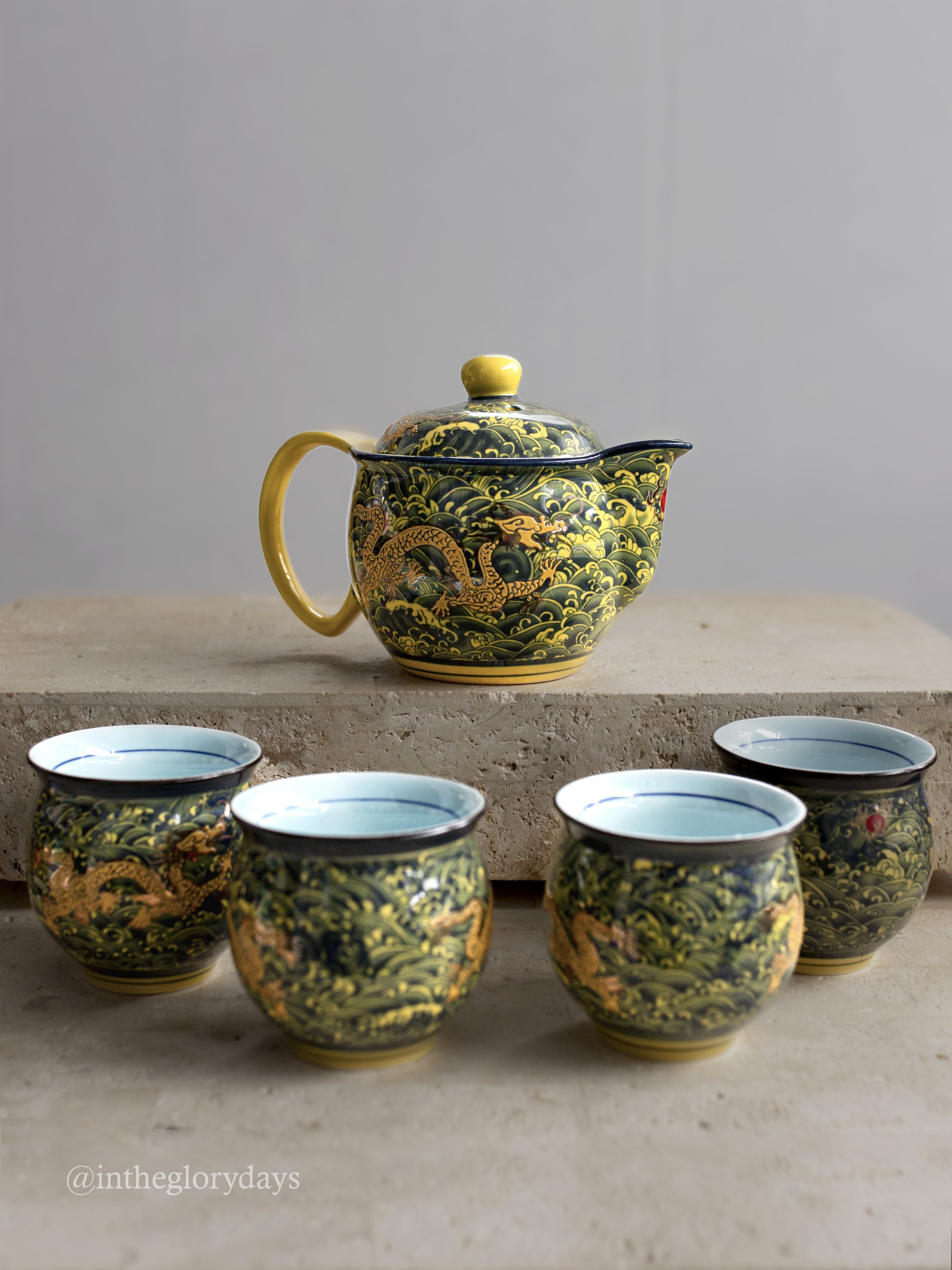 Jingdezhen Decai Porcelain Dragon Tea Set 2