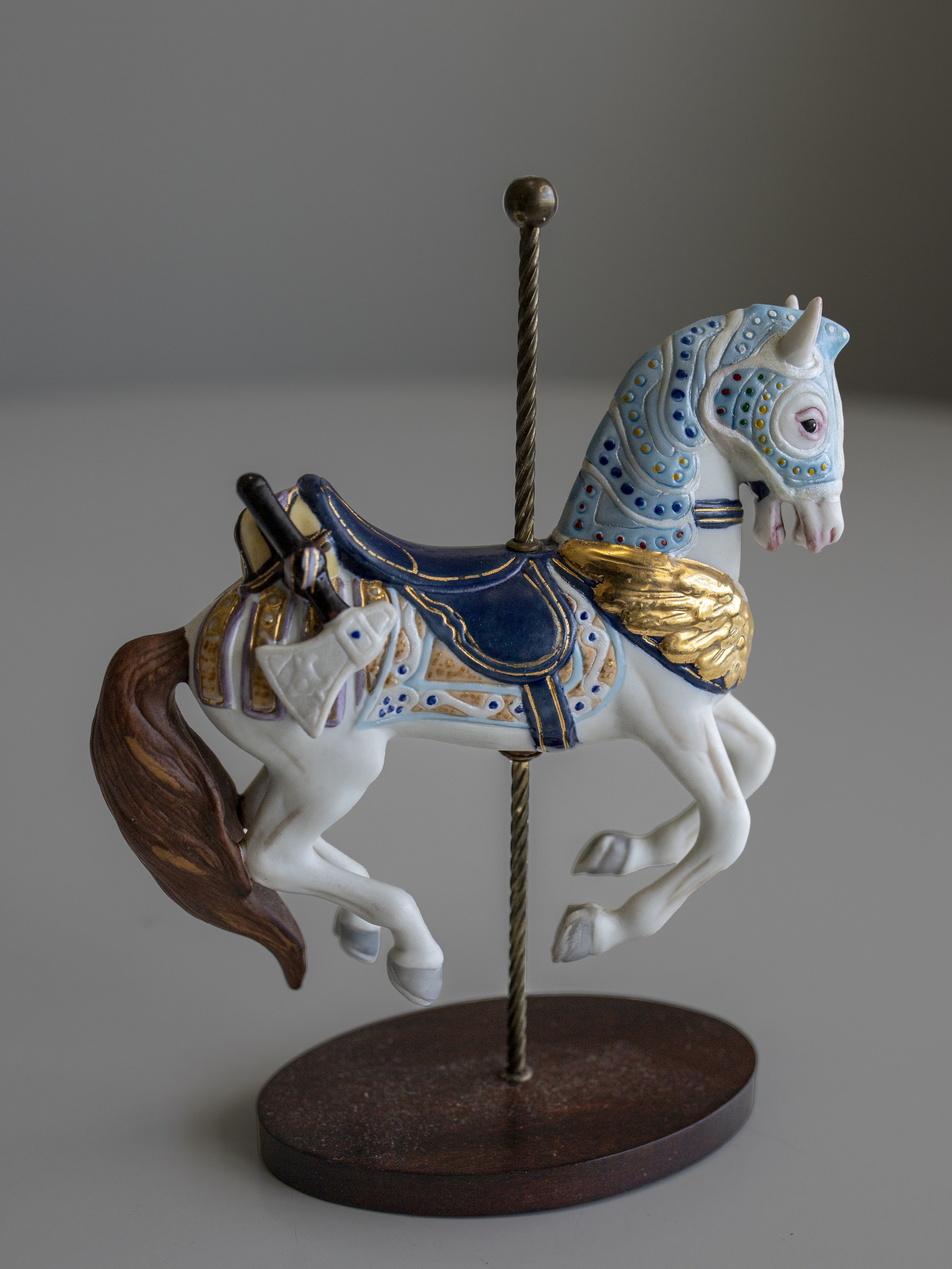 Franklin Mint Treasury of the Carousel Art 1988 Armored Horse