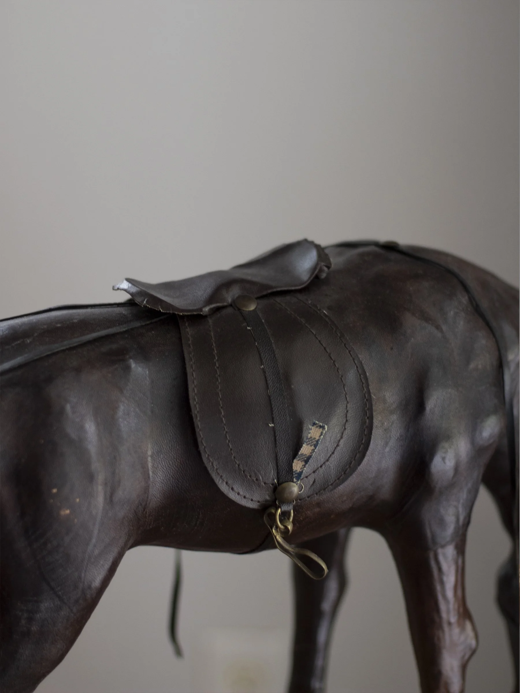 Leather Wrapped Equestrian Horse Figurine 6.jpg