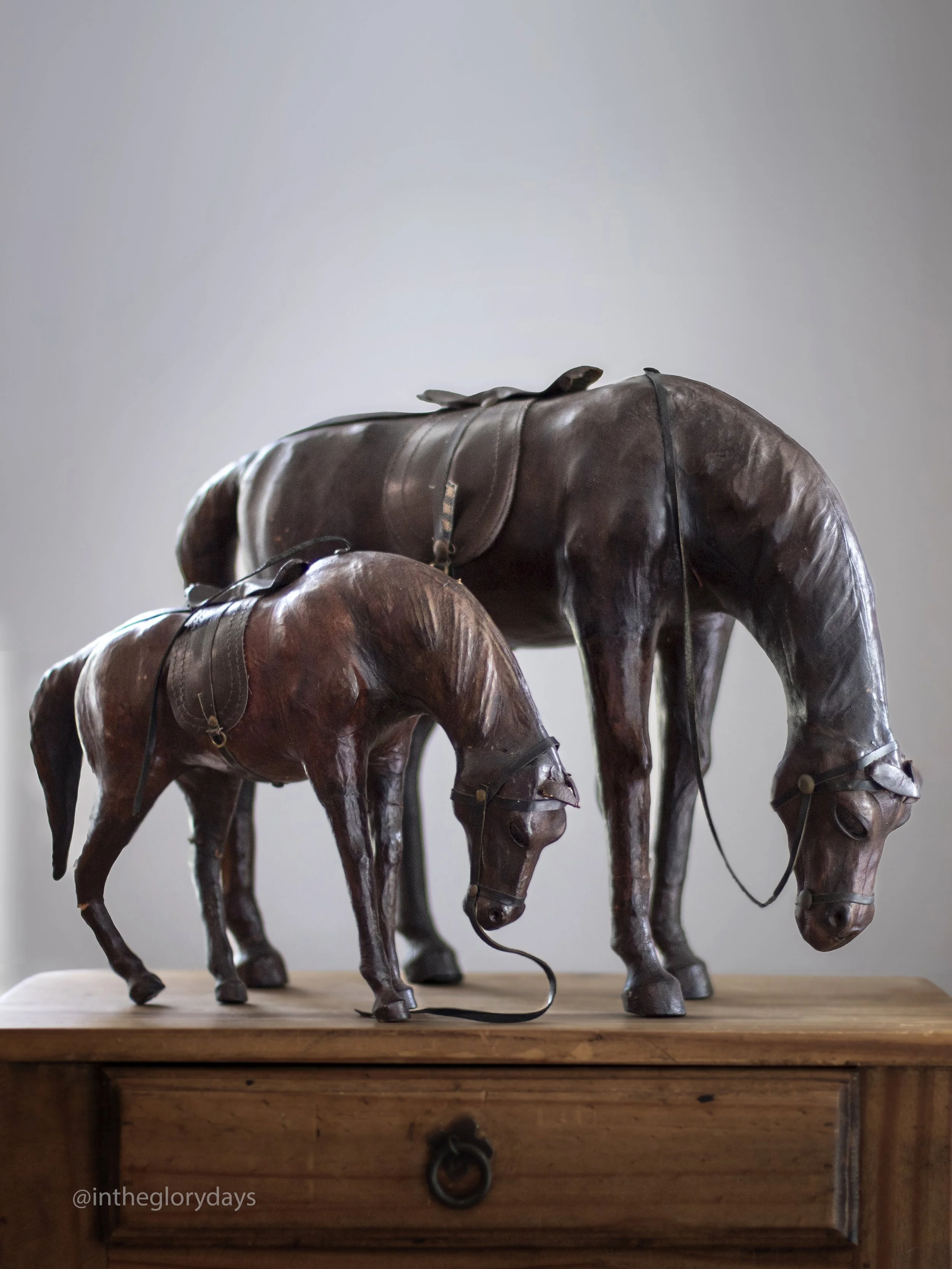 Leather Wrapped Equestrian Horse Figurine 1.jpg