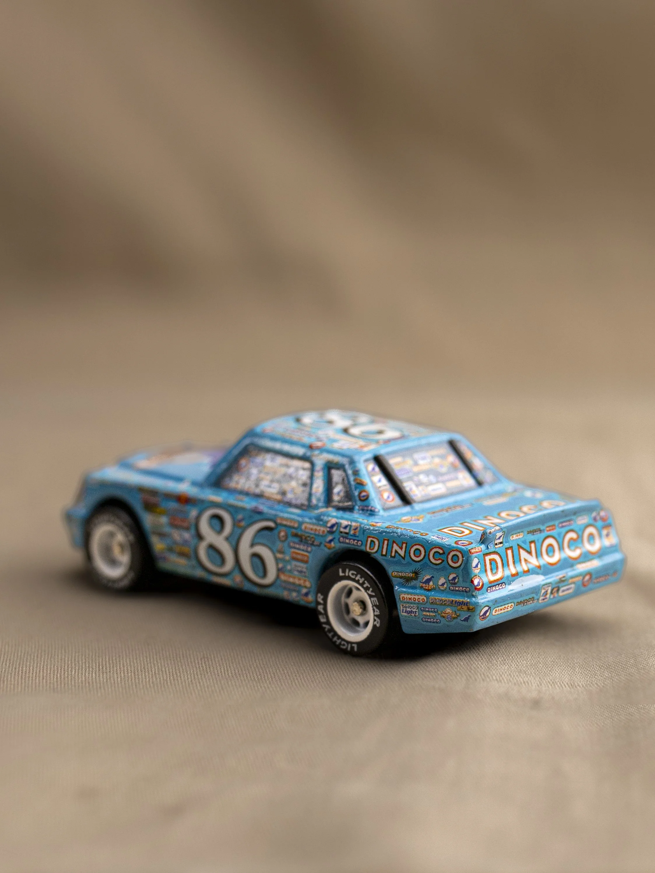 Piston Cup Dinoco Chick Hicks Ultra Rare Variant Full Sponsor Stickers  back view
