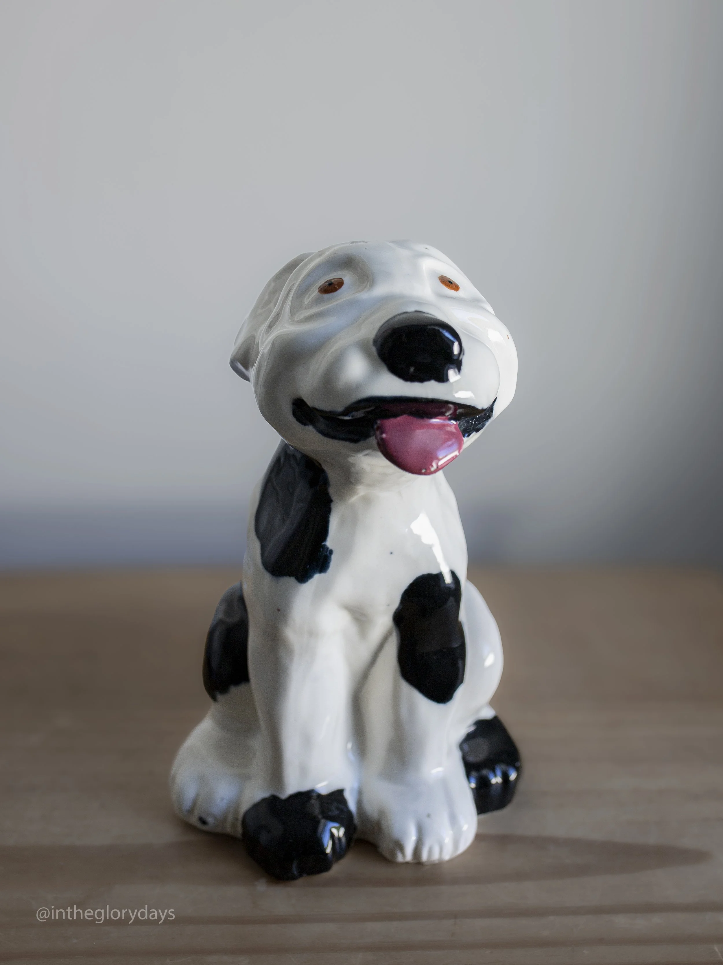 Vintage Hand-Painted Dalmatian Dog Figurine, Large Ceramic Pottery Sculpture 10”H