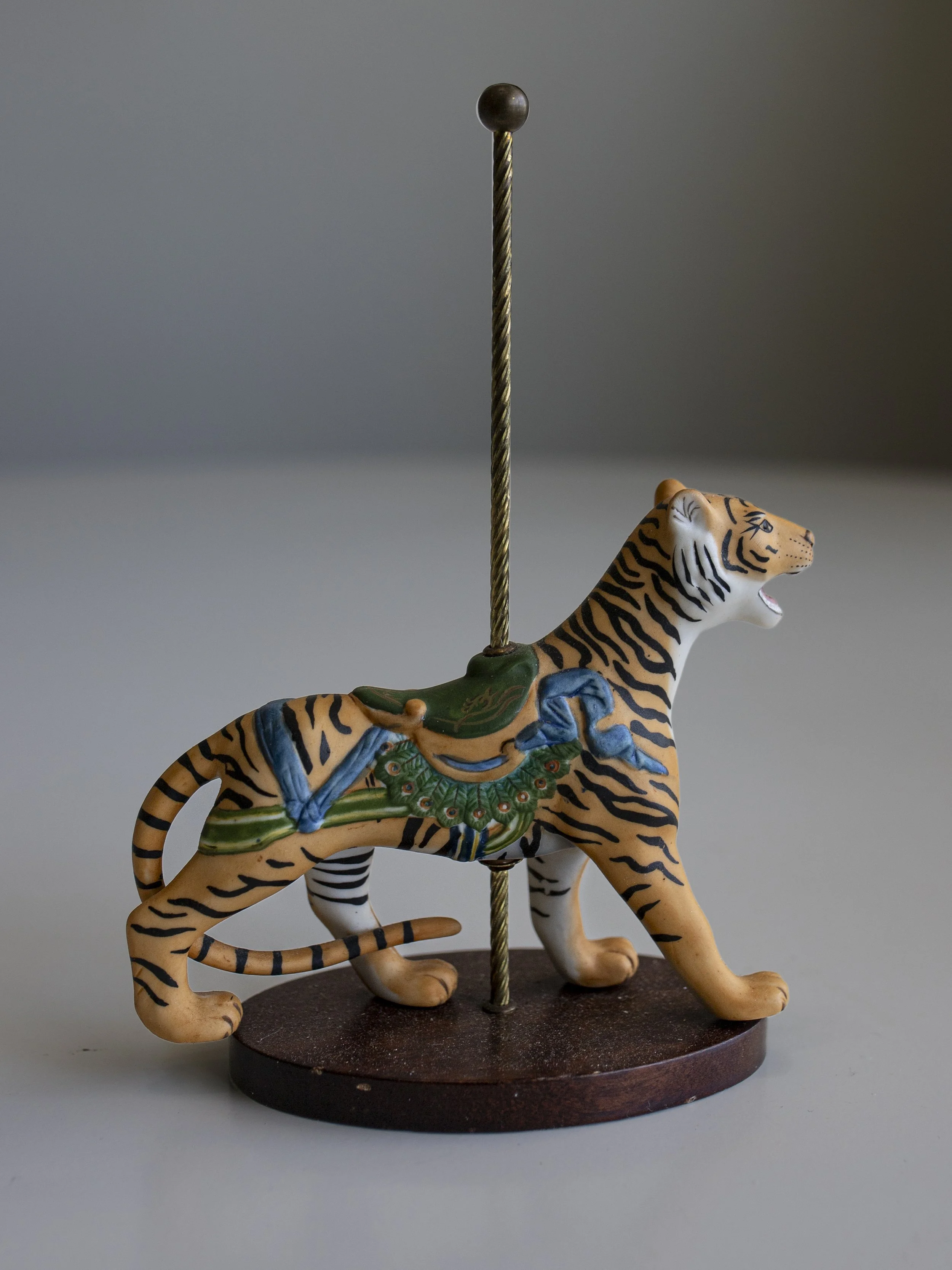 Franklin Mint Treasury of the Carousel Art 1988 Tiger