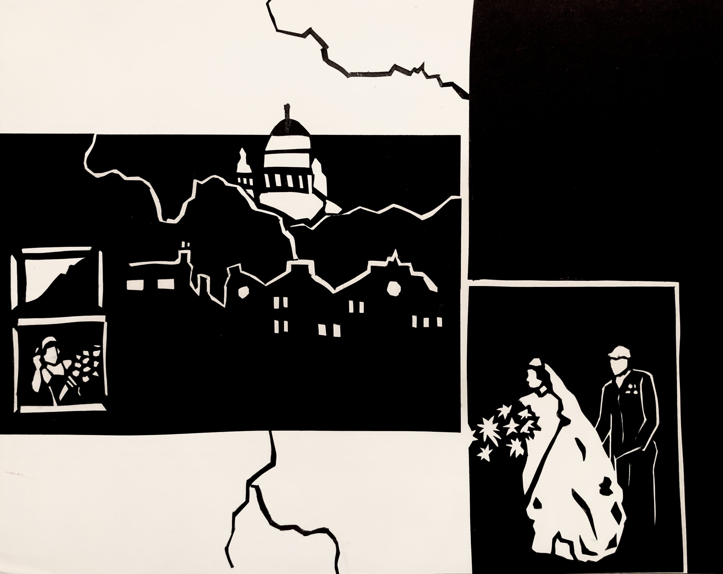 "Glimpses of Hope in the London Bombings"
8x10 inches
Cardstock on Cardstock