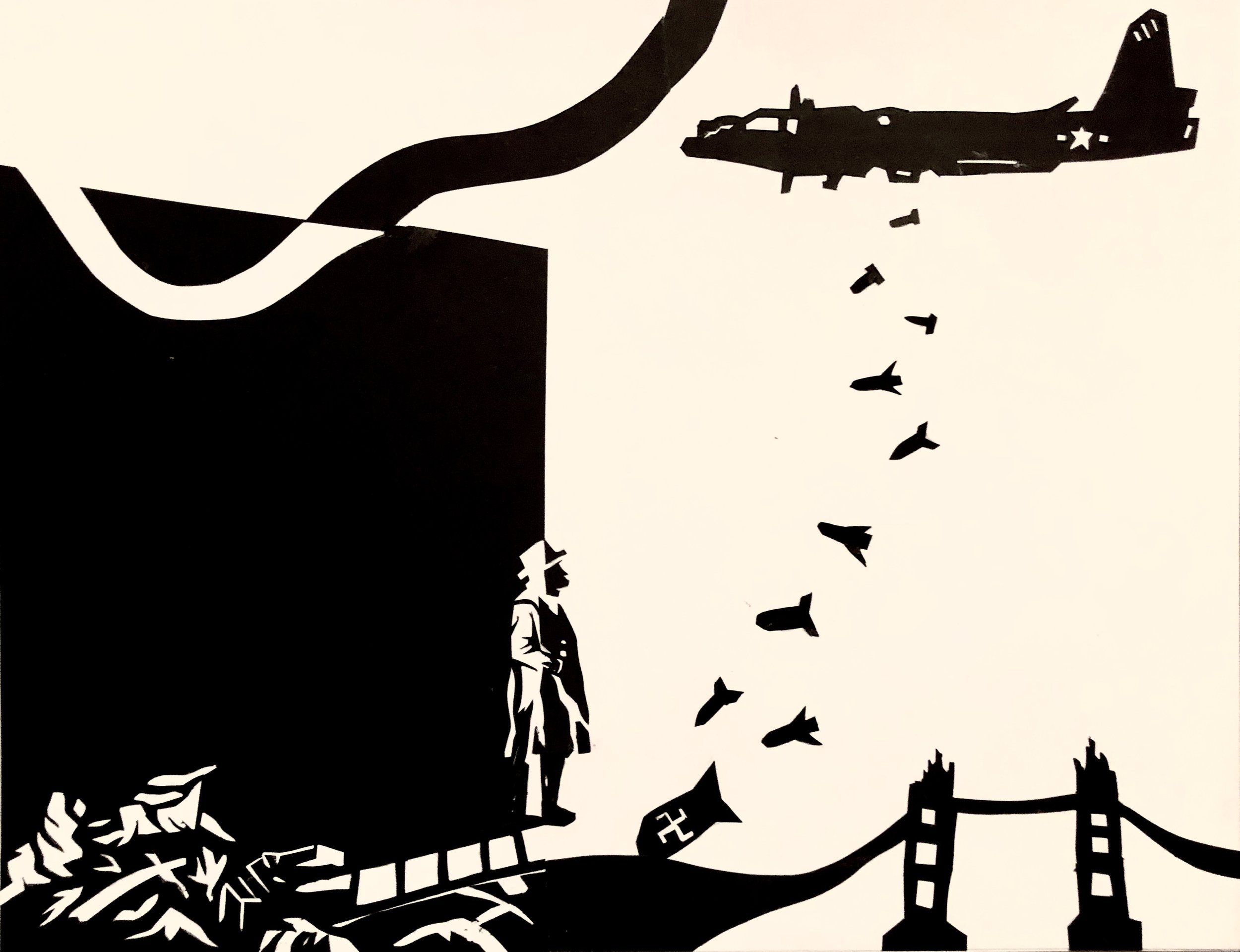 "Glimpses of Hope in the London Bombings"
8x10 inches
Cardstock on Cardstock