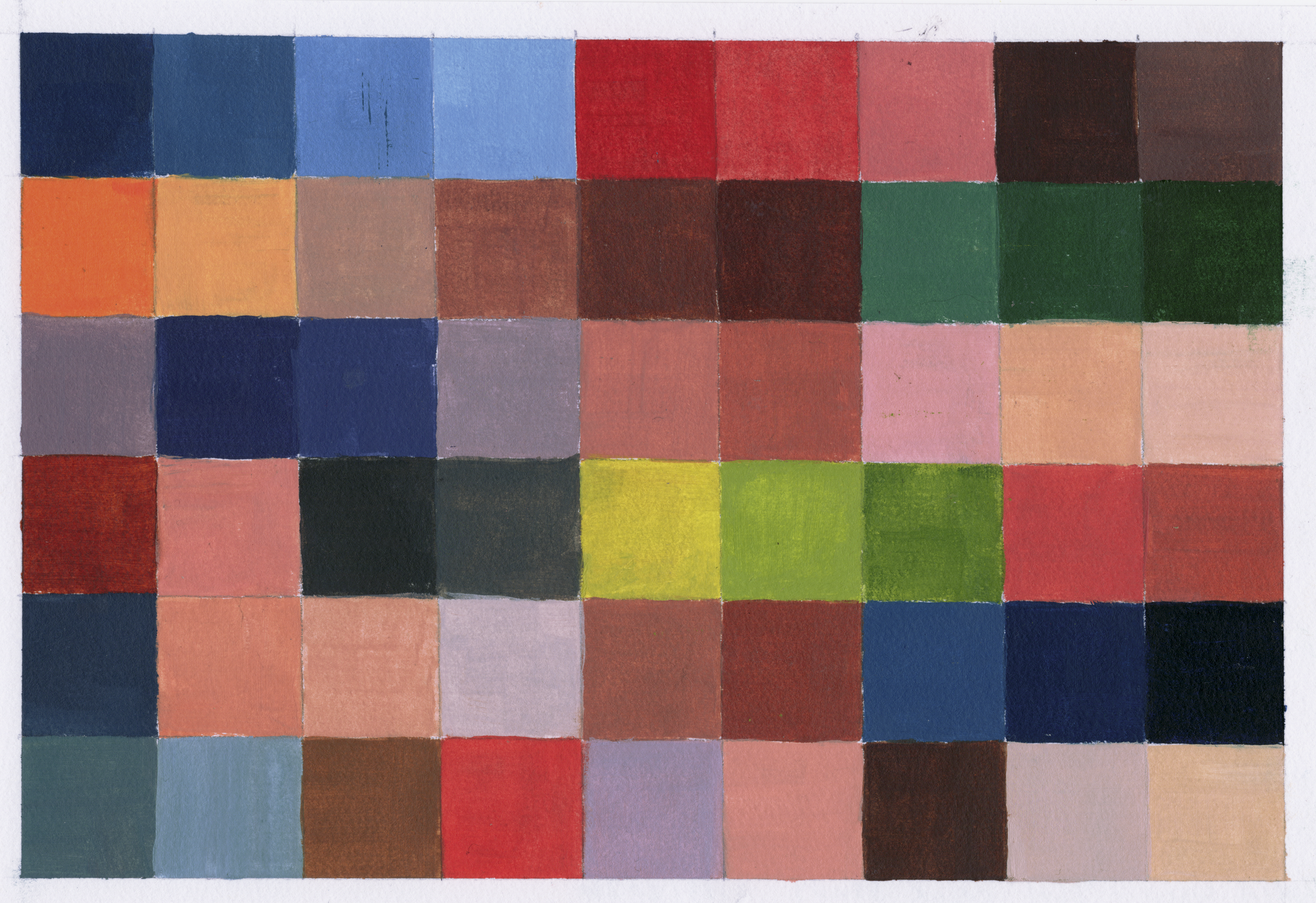 “25+1” color study, (2026), oil on paper, 6.5x9.5