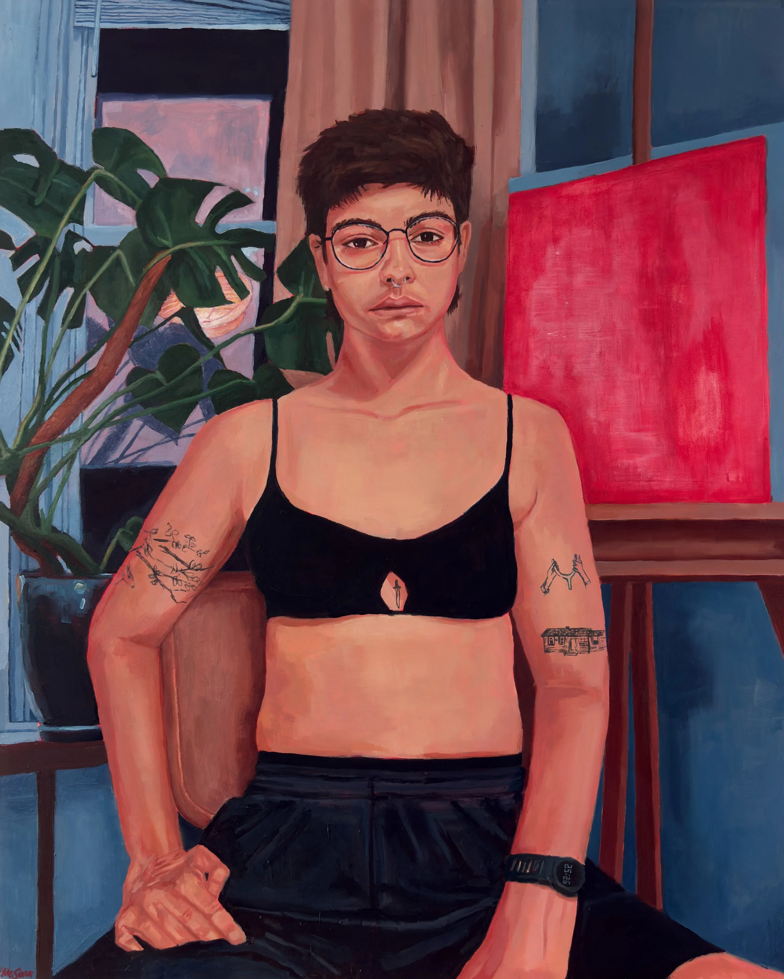 "25+1" (2025-2026), oil on gesso board, 16"x20" 