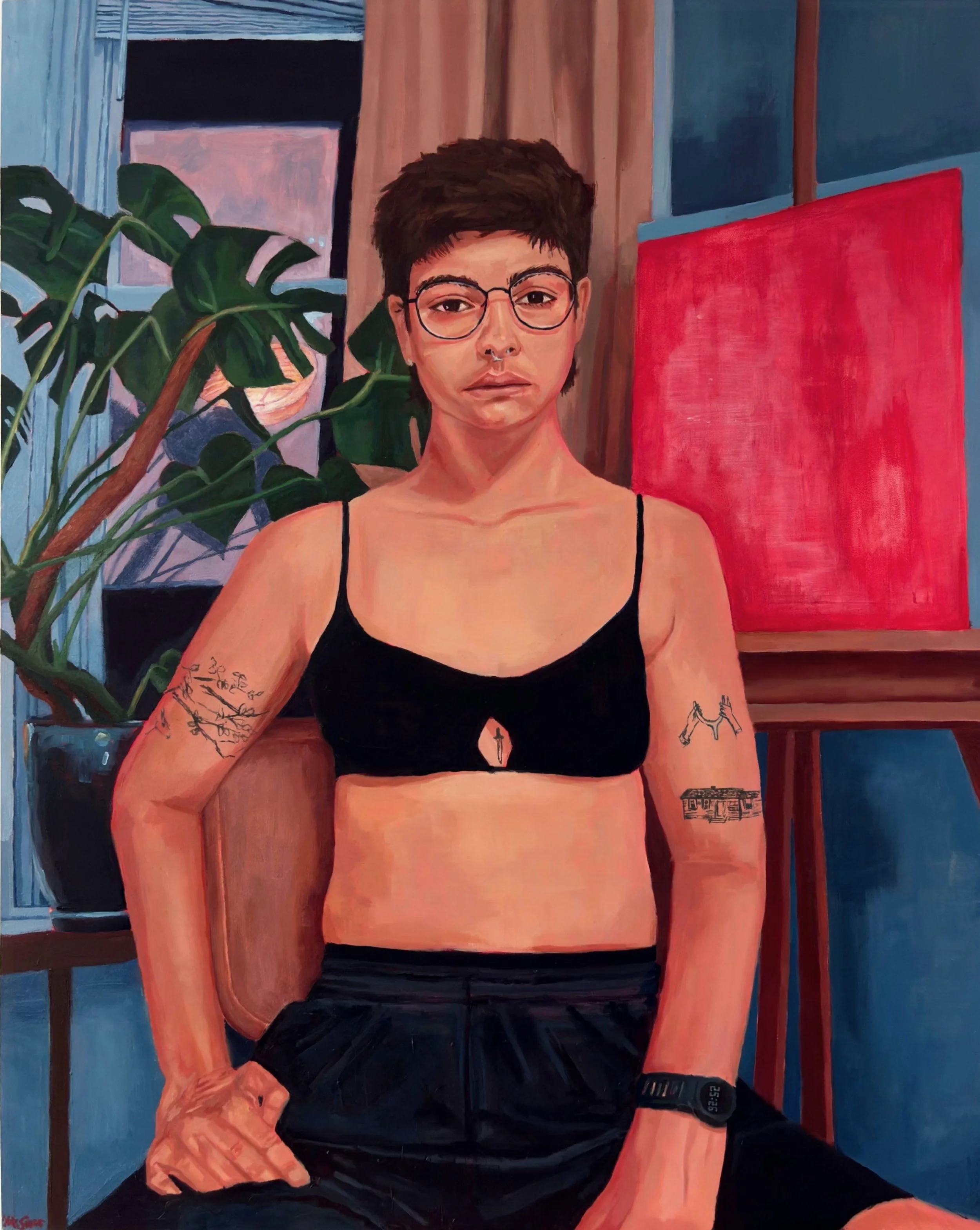"25+1" (2025-2026), oil on gesso board, 16"x20" 