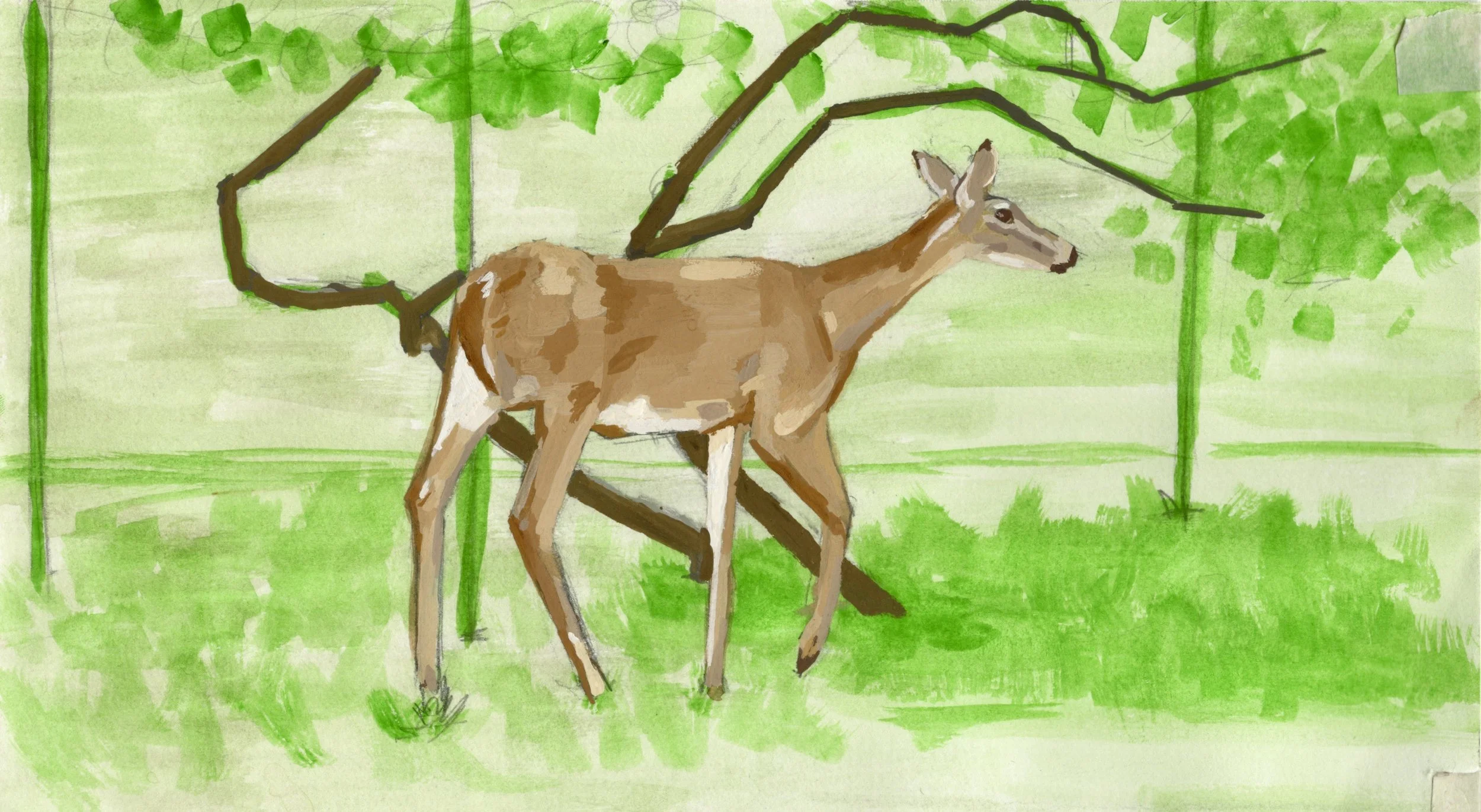 study for comission, (2022), gouache on paper