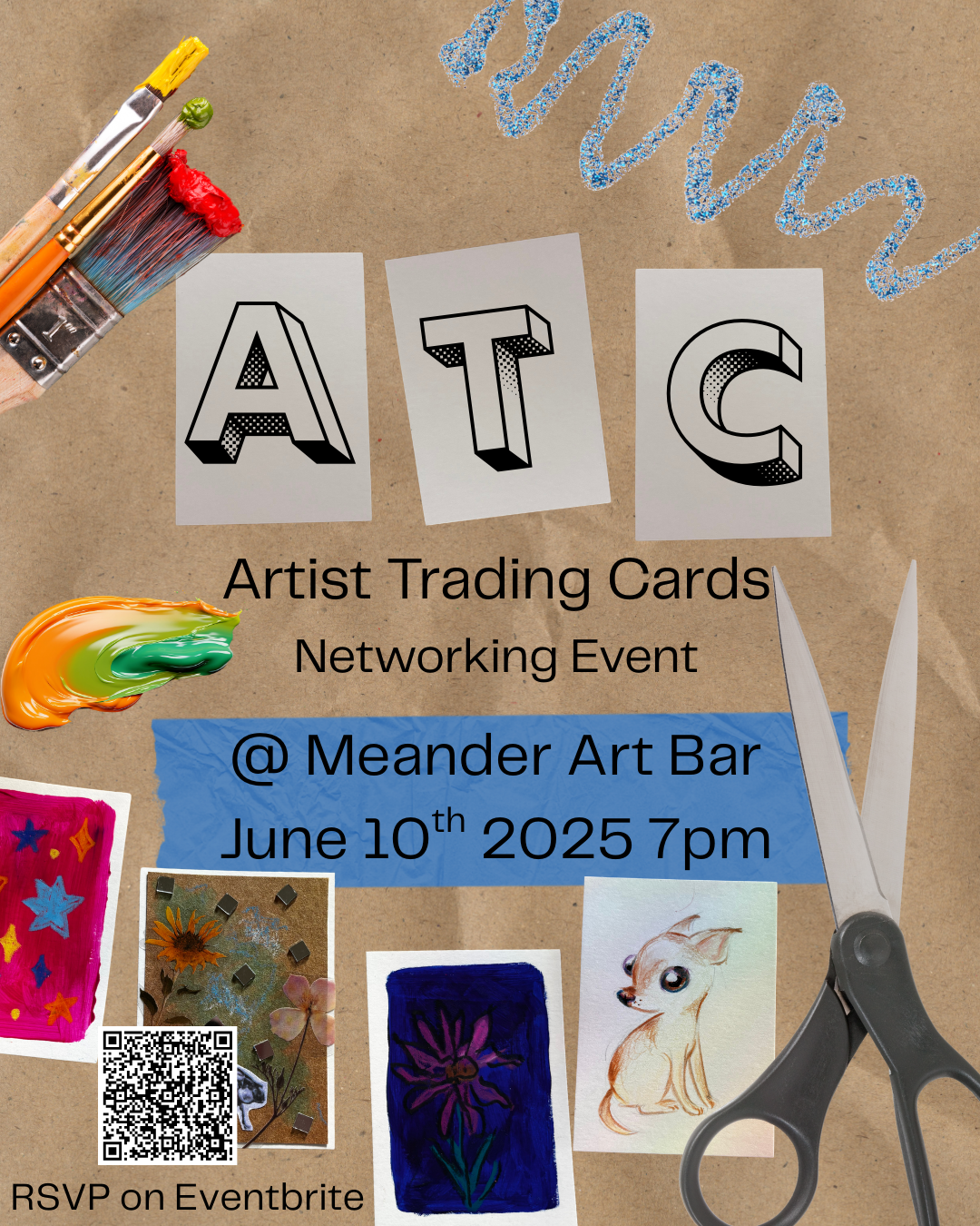 Artist Trading Cards at Meander Art Bar: Craft, Connect, Trade