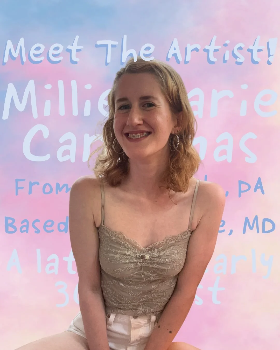Thought I&rsquo;d update my pined meet the artist page!

I&rsquo;m Millie! Baltimore based, Pittsburgh born! Also near the end of the 90s train 😎 

I love using a lot of color, capturing, whimsy and movement. 

Oddly enough, all my art that is reall