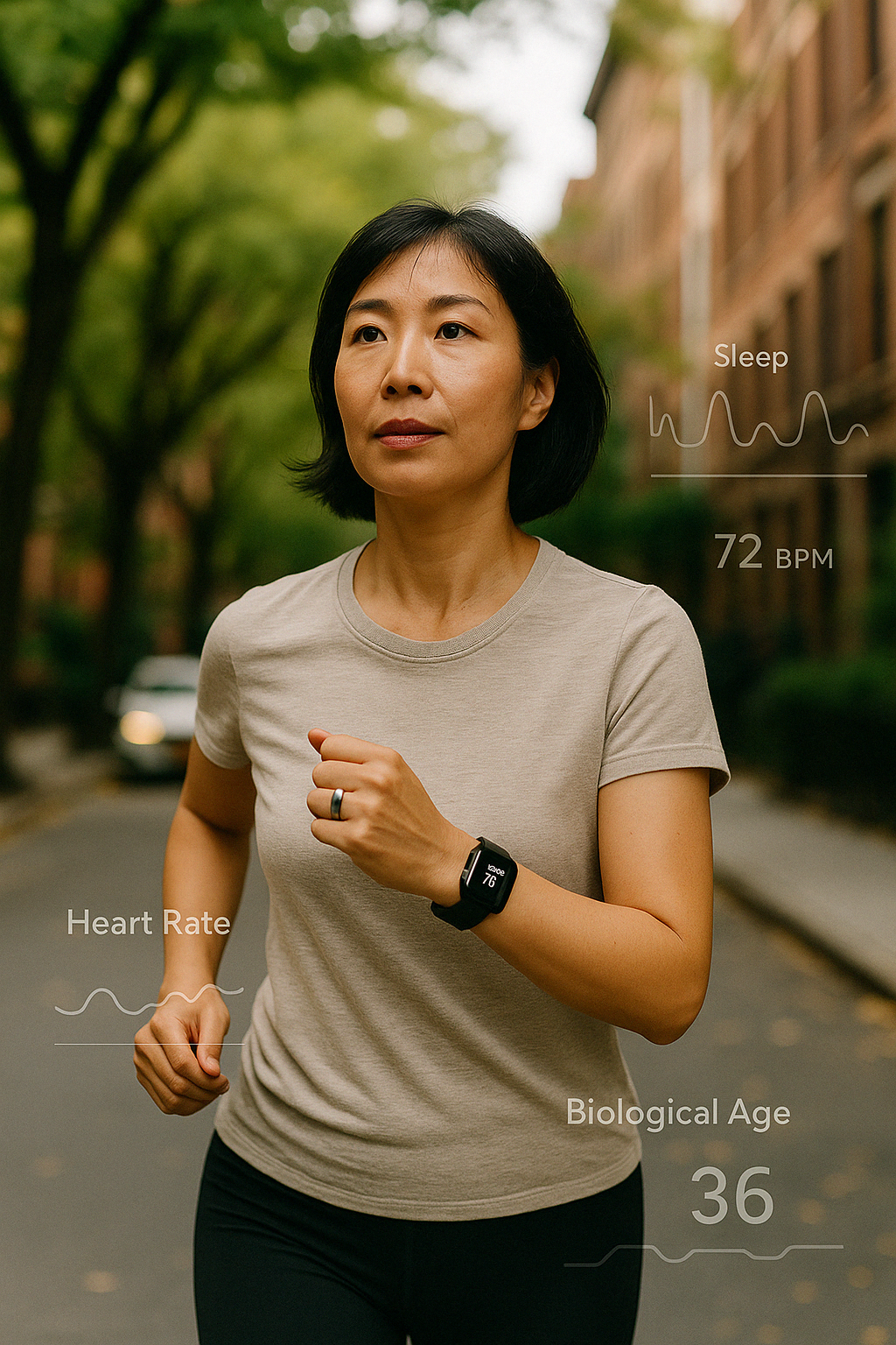 Woman jogging in New York City