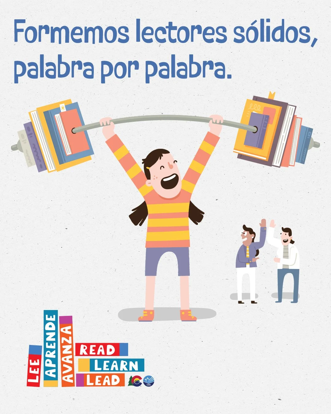 imagen de un gráfico para redes sociales con el encabezado que dice: Formemos lectores sólidos, palabra por palabra.