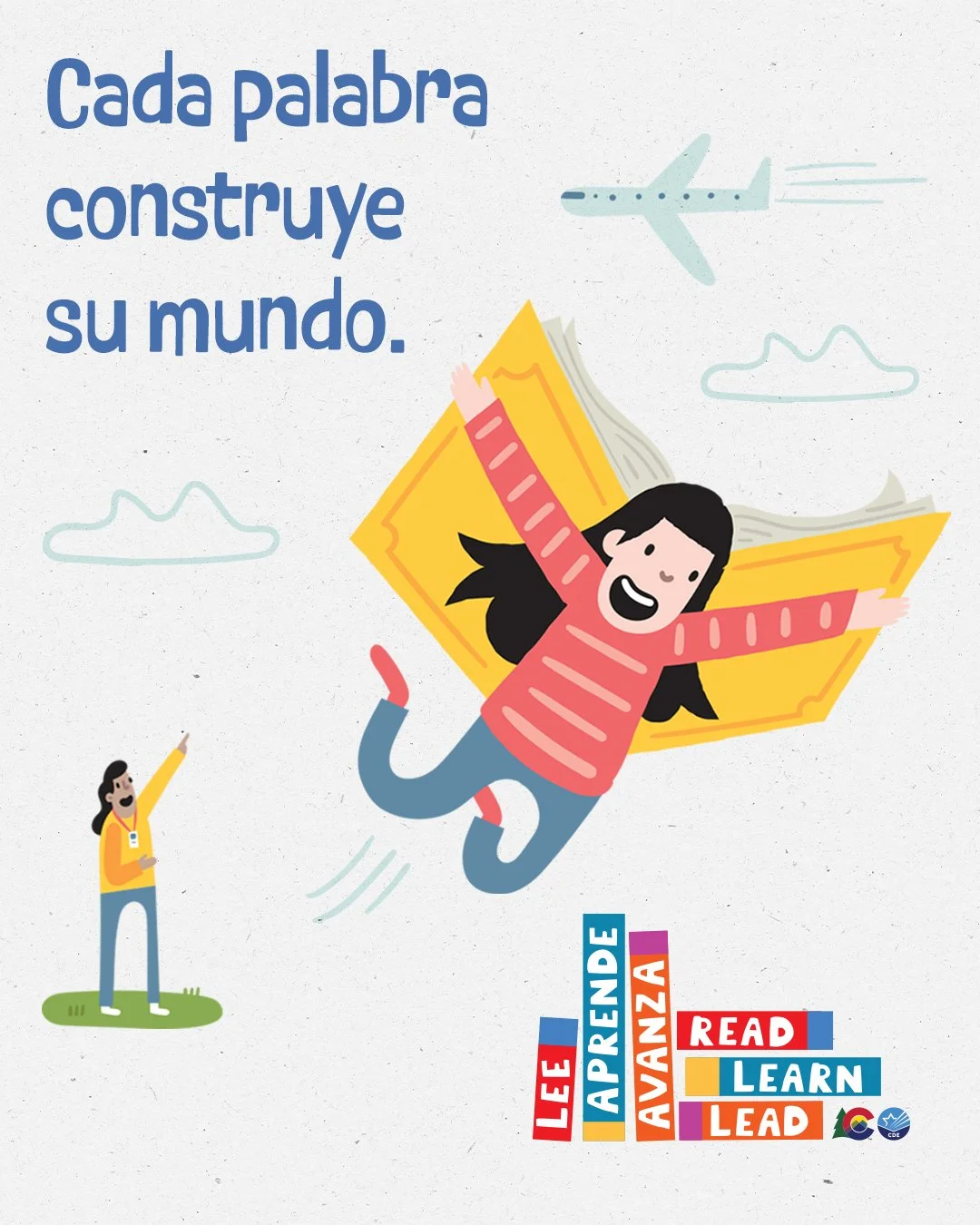 imagen de un gráfico para redes sociales con el encabezado que dice: Cada palabra construye su mundo.