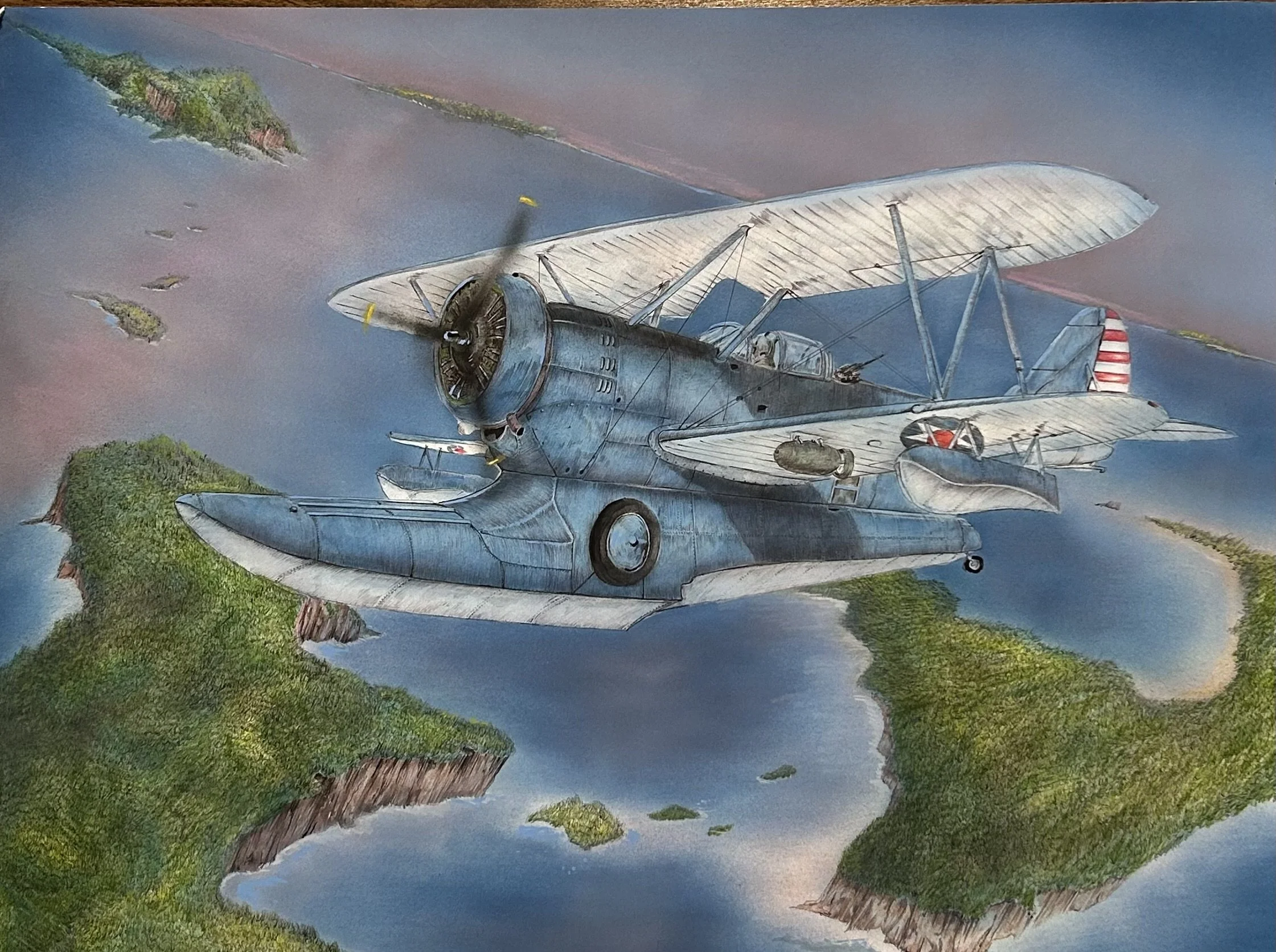 "J2F Grumman Duck" - CP/Pen - 23x17