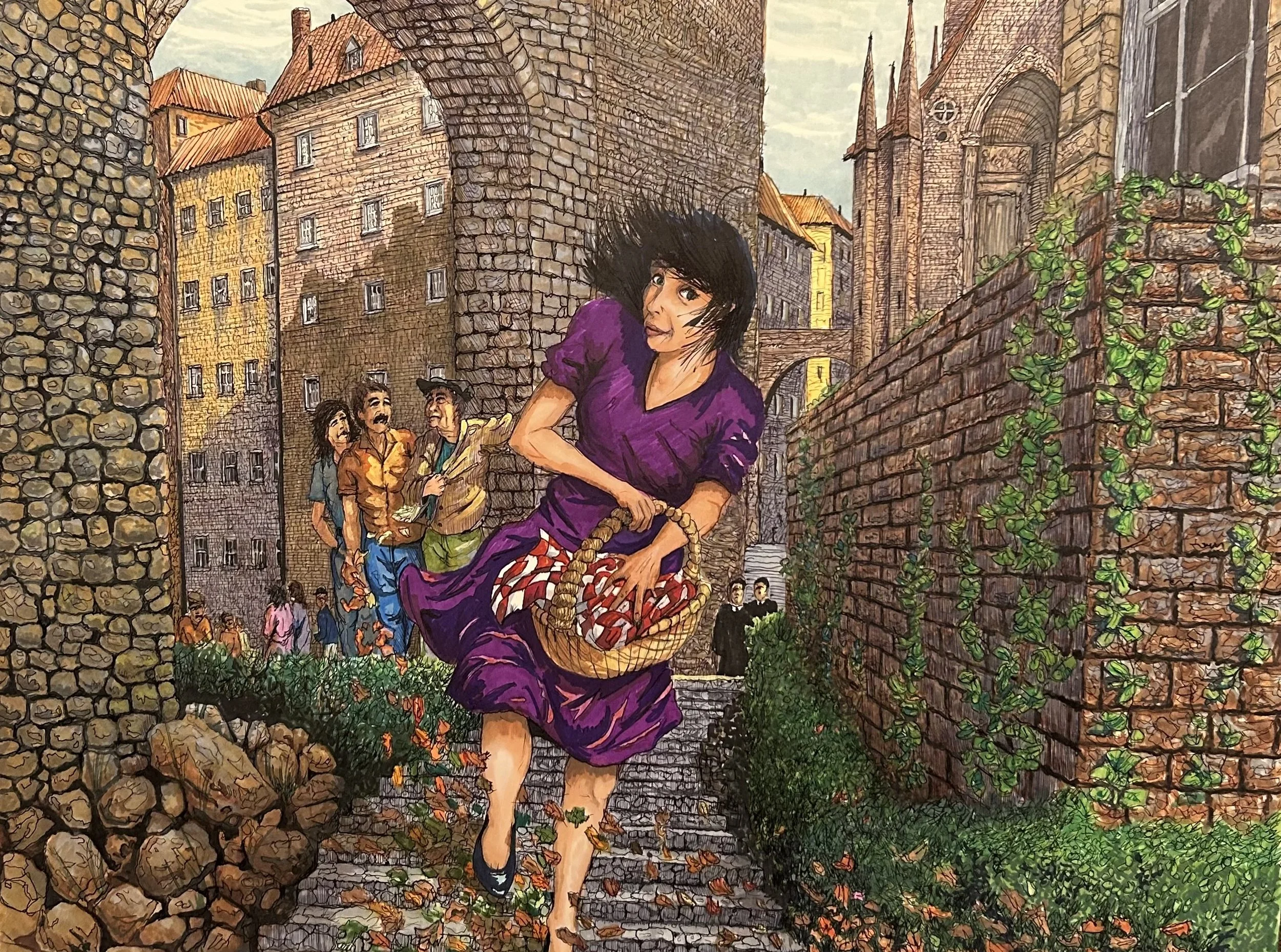 "Sudden Breeze" - CP/Ink - 25 x 19 1/2