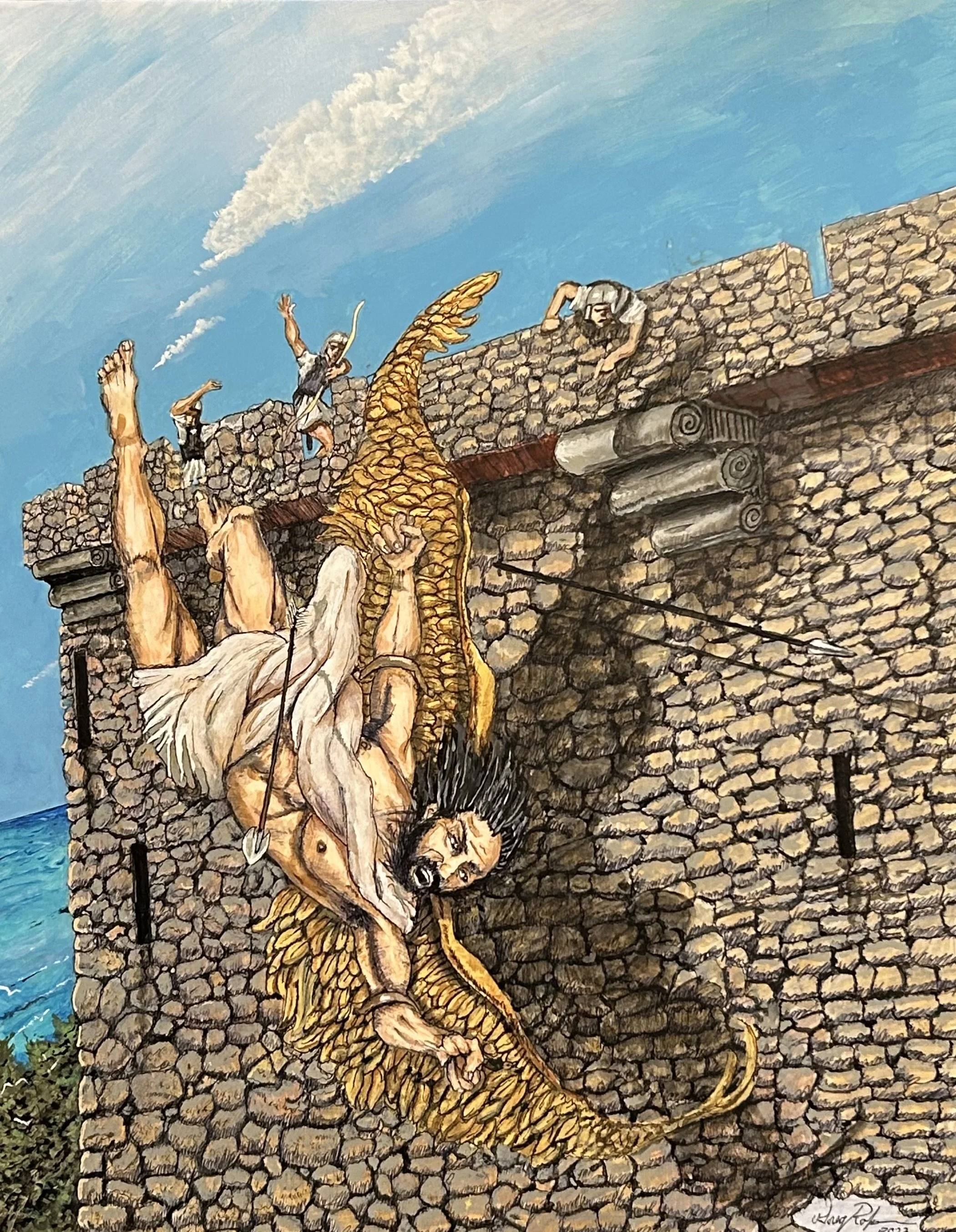 "Icarus" - Prisma Markers/Ink/CP - 16x20