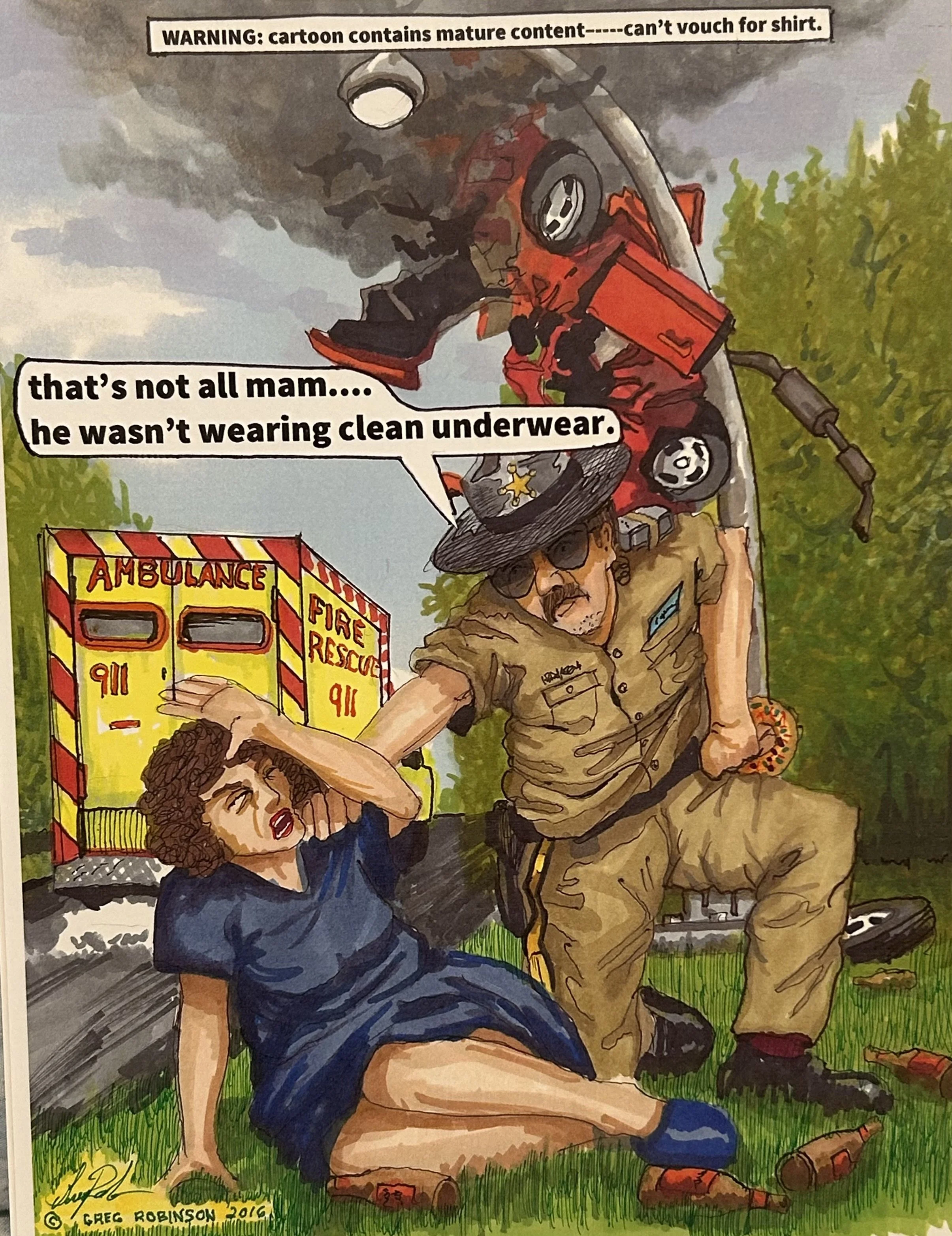 "Young Drunk Driver" - Prisma Markers/Ink - 8 1/2x11