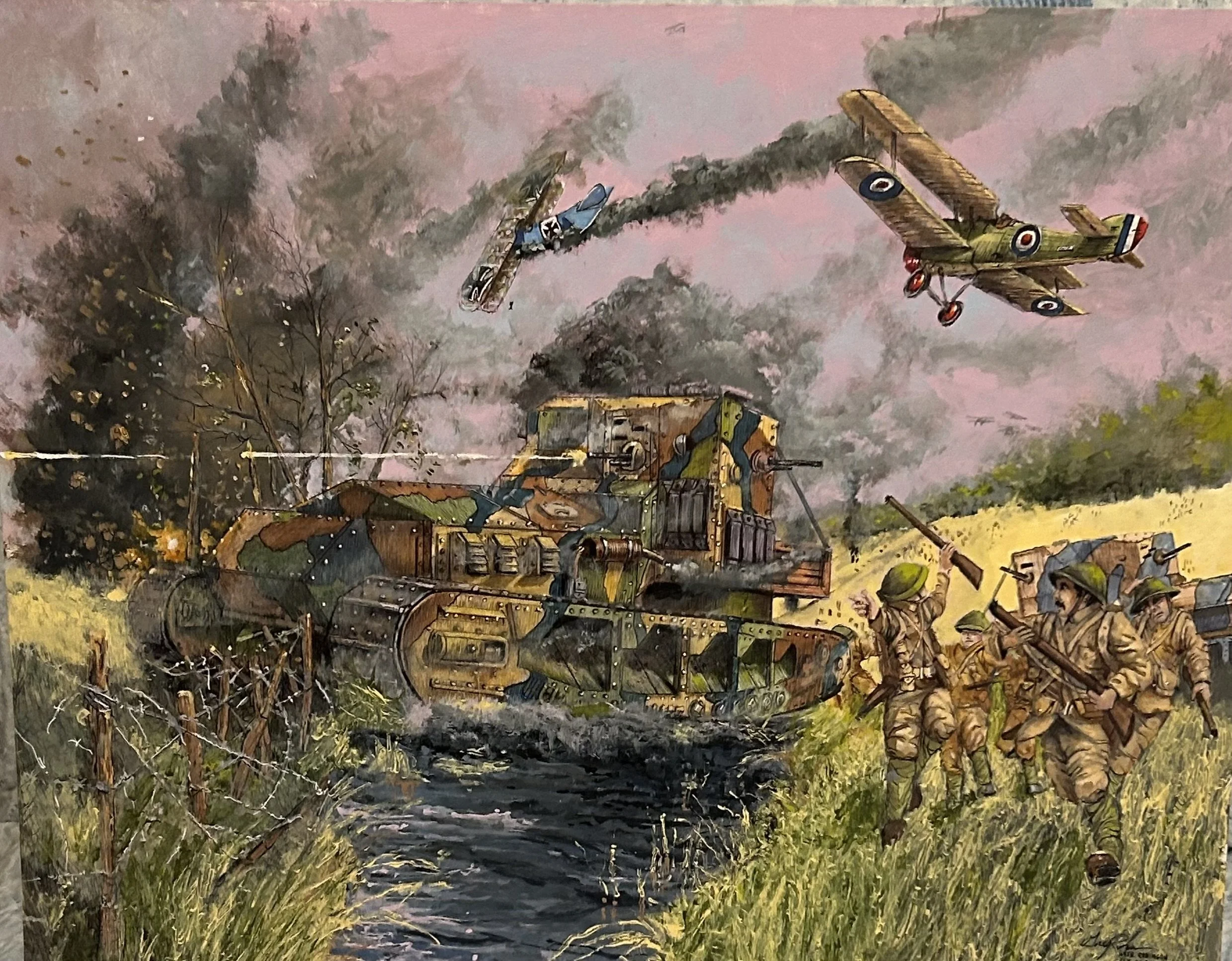 "WWI Battle" - Prisma Marker/Ink - 16x20