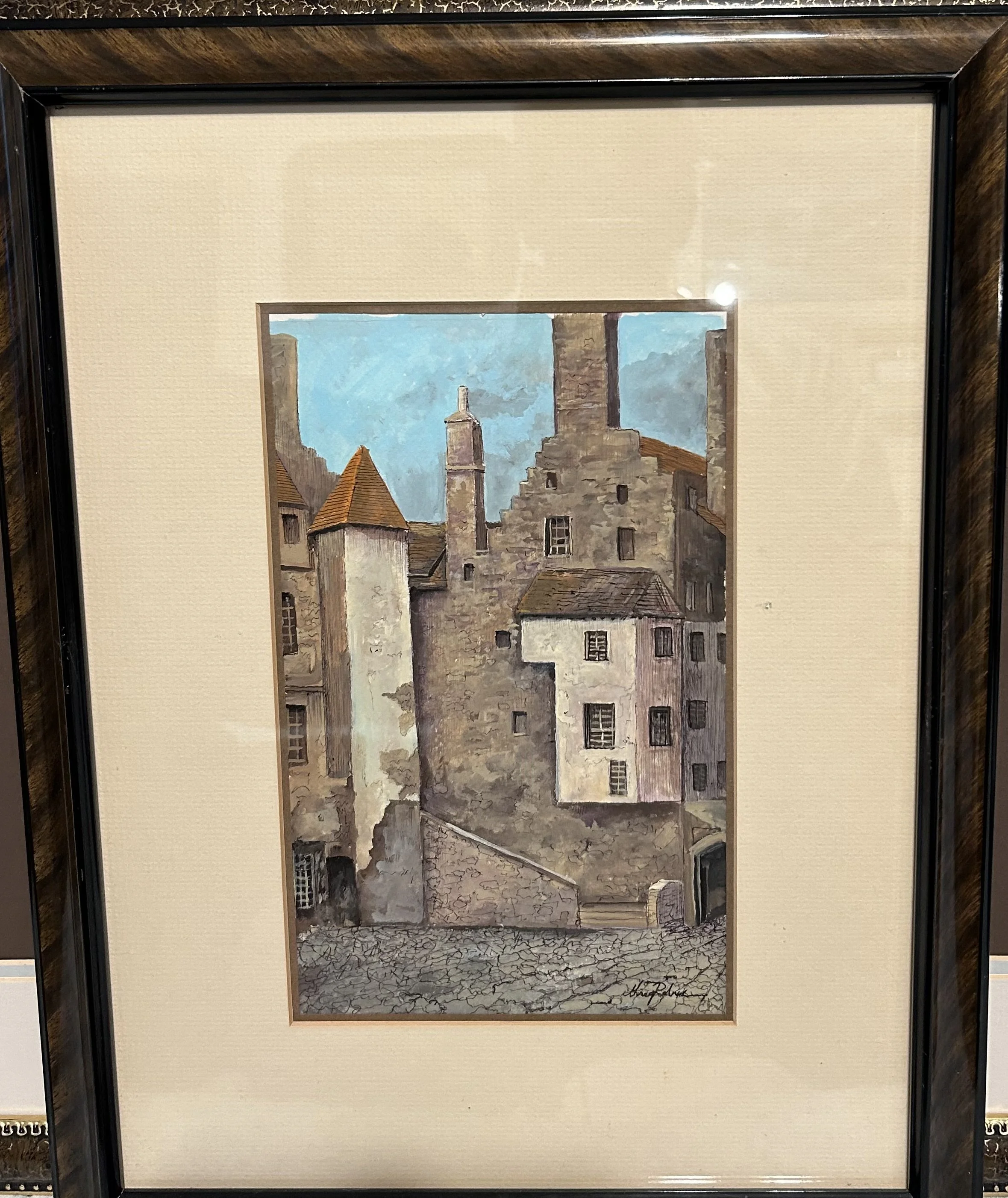 "English Old Square" - ACR/CP/Ink - 14x18