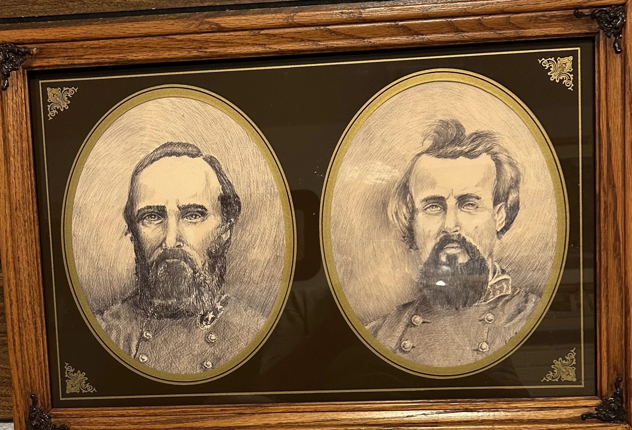 "Stonewall Jackson/Nathan Bedford Forrest" - Ink - 16x20