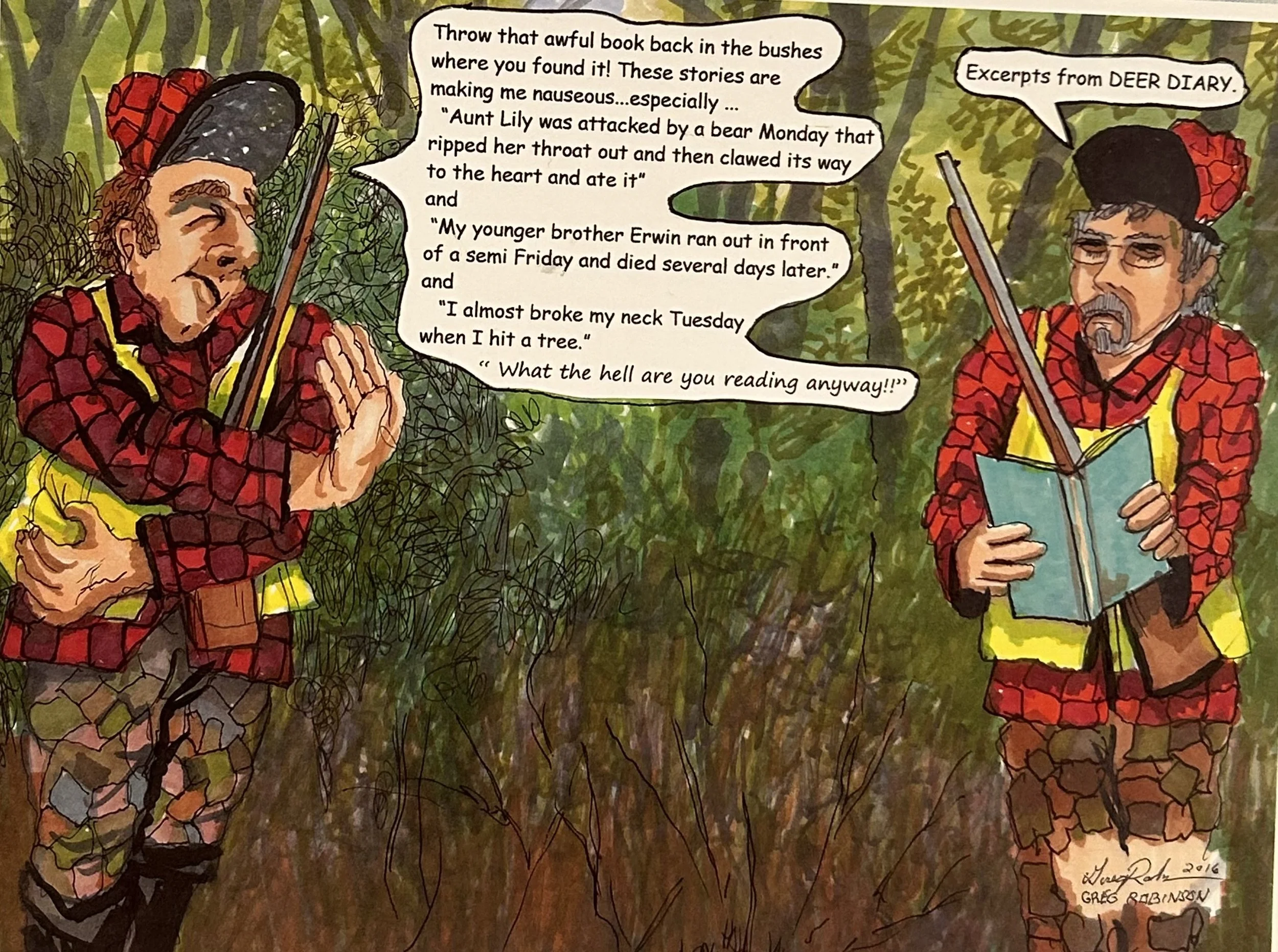 "Deer Diary" - Prisma Markers/Ink - 8 1/2x11