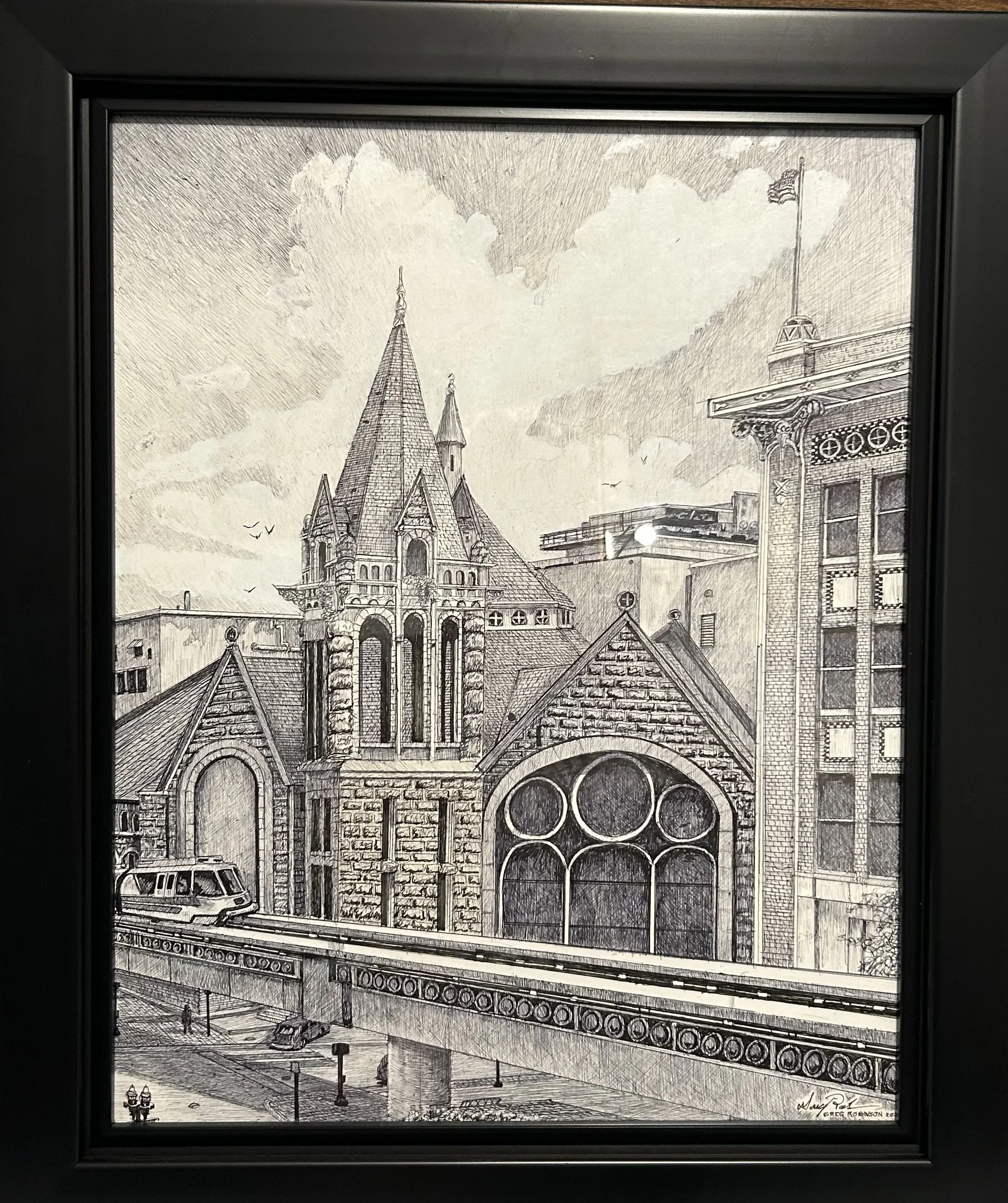 "1st Baptist Church" - Ink - 19x23