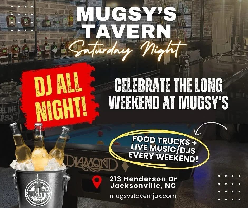 Saturday Night is calling 📞🎶
Live DJ all night + killer drink specials. Meet me at Mugsy&rsquo;s Tavern. 🍹🔥 #SaturdayAtMugsys