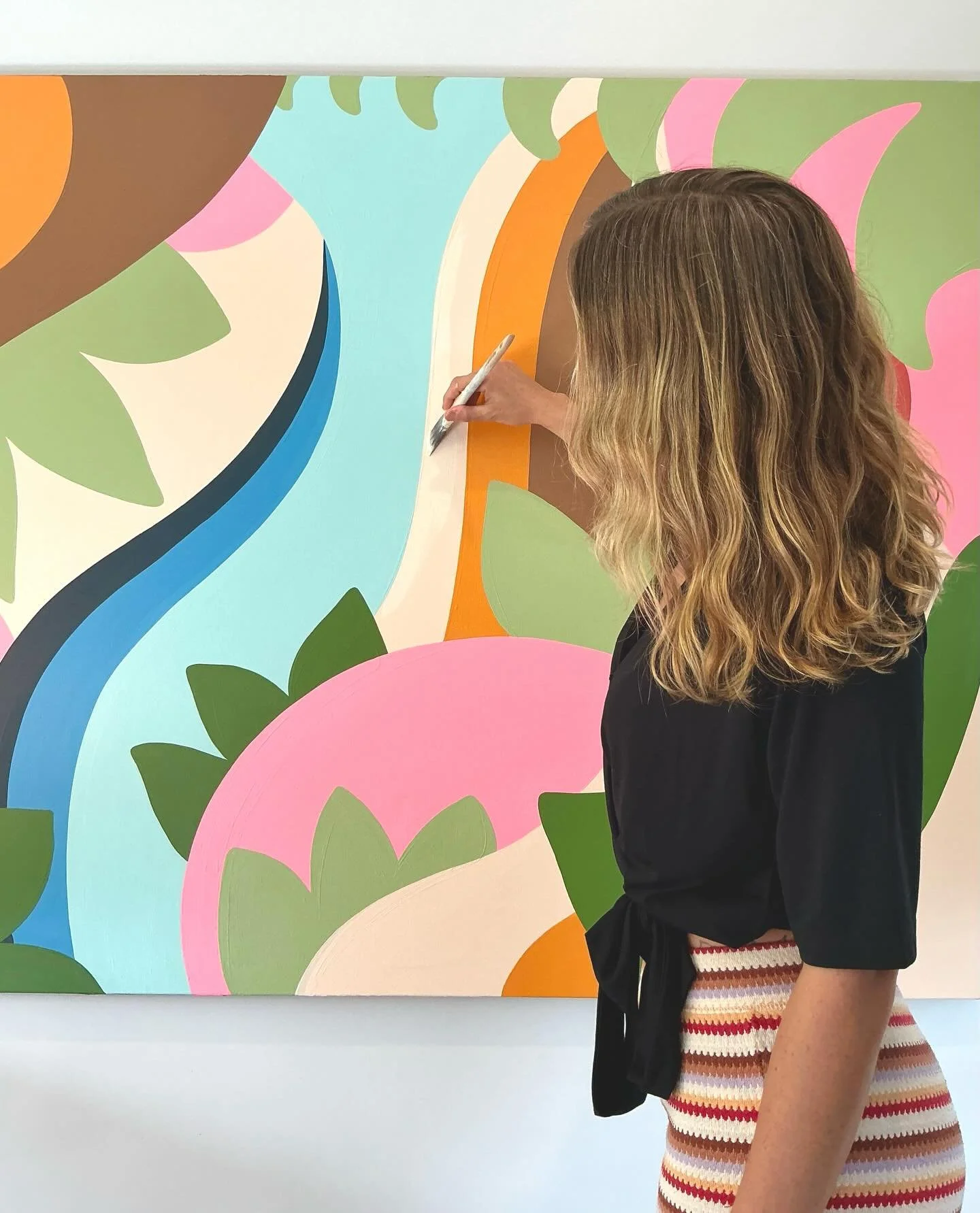 &lsquo;Take a look around&rsquo; 

- acrylic on canvas 🖌️

I wanted to explore perspective in this piece through the layering of shapes and a contrasting colour palette, further emphasising these layers. I decided to use abstract shapes to create wo