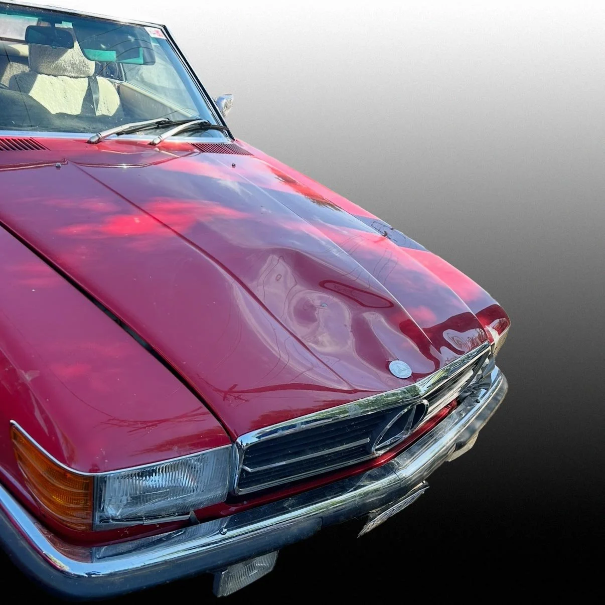Before push to paint dent removal on vintage car Dents or Us