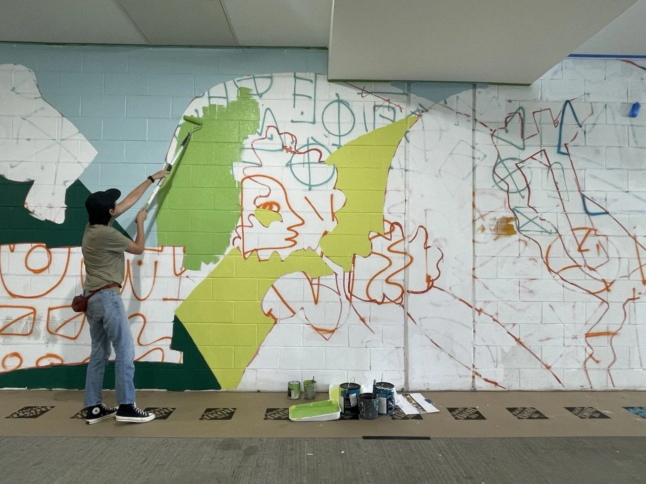 Skill share: How to use the ‘doodle method’ for transferring your mural design  