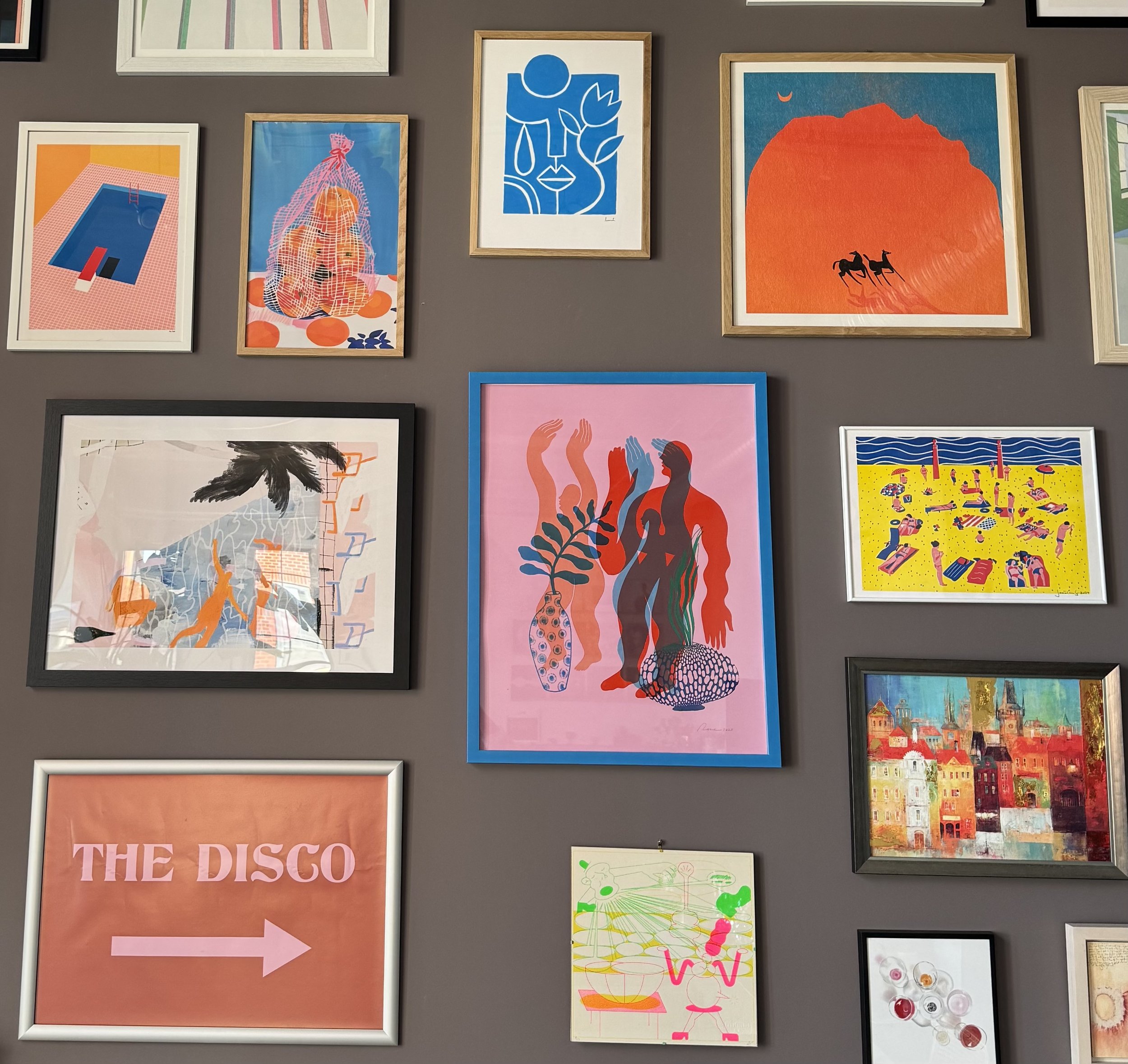 Gallery wall centering Rose’s screen print, CDMX Hang.