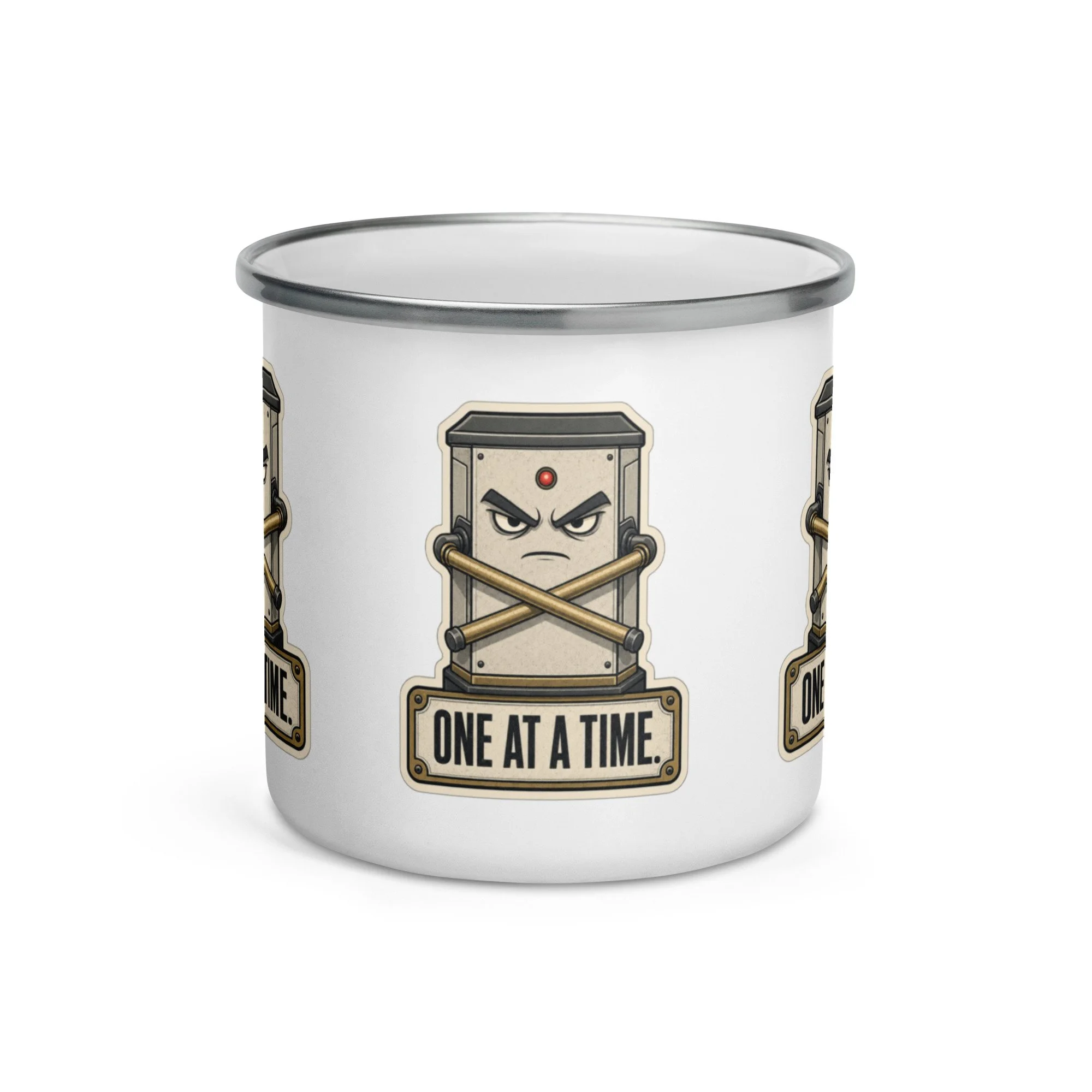 Grumpy Turnstile Enamel Mug