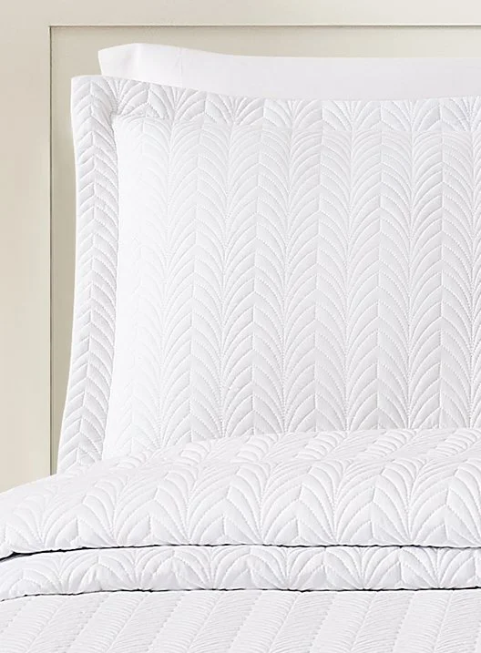 Close up of a Flourish Sham in White